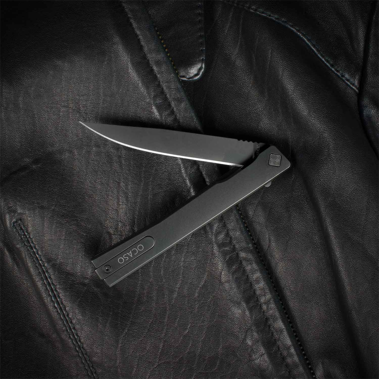 Solstice Black Titanium Drop Point - Tristar Edge
