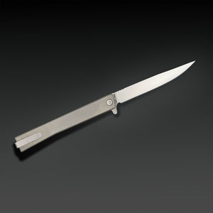 Solstice Satin Titanium Drop Point - Tristar Edge