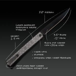 Solstice Titanium Engraved Fleur De Lis Black PVD - Tristar Edge