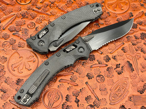 Microtech Amphibian Ram-Lok Fluted Carbon Fiber DLC Partial Serrated DLC Hardware 137RL-2 DLCFLCFS - Tristar Edge
