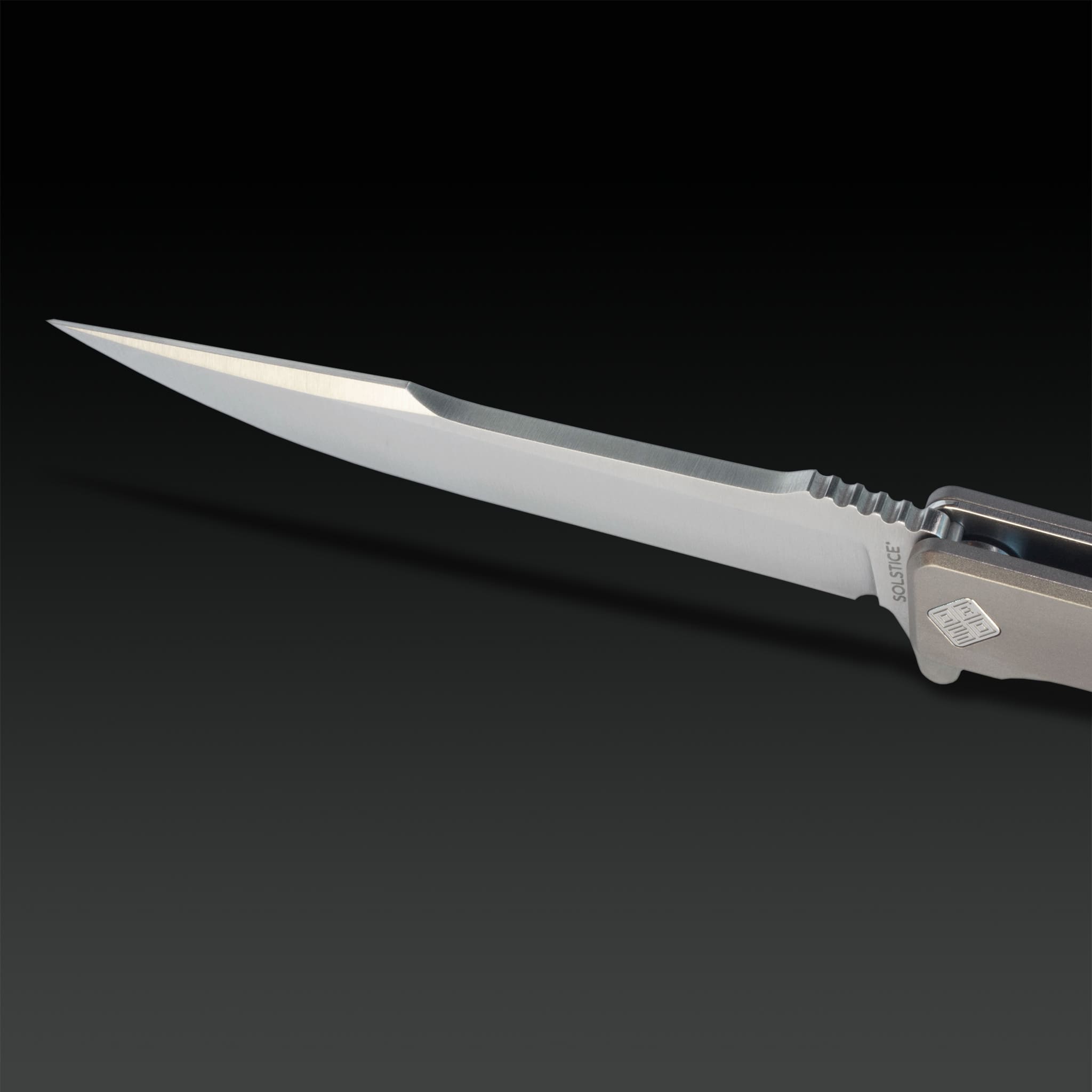 Solstice Satin Titanium Harpoon - Tristar Edge