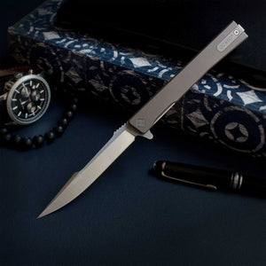 Solstice Satin Titanium Harpoon - Tristar Edge