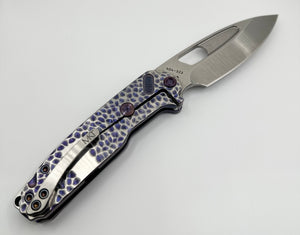 Medford Knife Infraction S45VN Tumbled Blade Vio w/Silver Hammered Handles Violet HW Brsh/Silver Clip - Tristar Edge