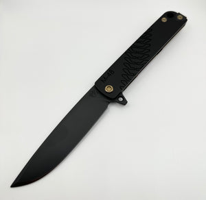 Medford Knife M-48 S45VN DLC Blade, Black Handle, Bronze & Violet Fade, Bronze HW, DLC Clip - Tristar Edge