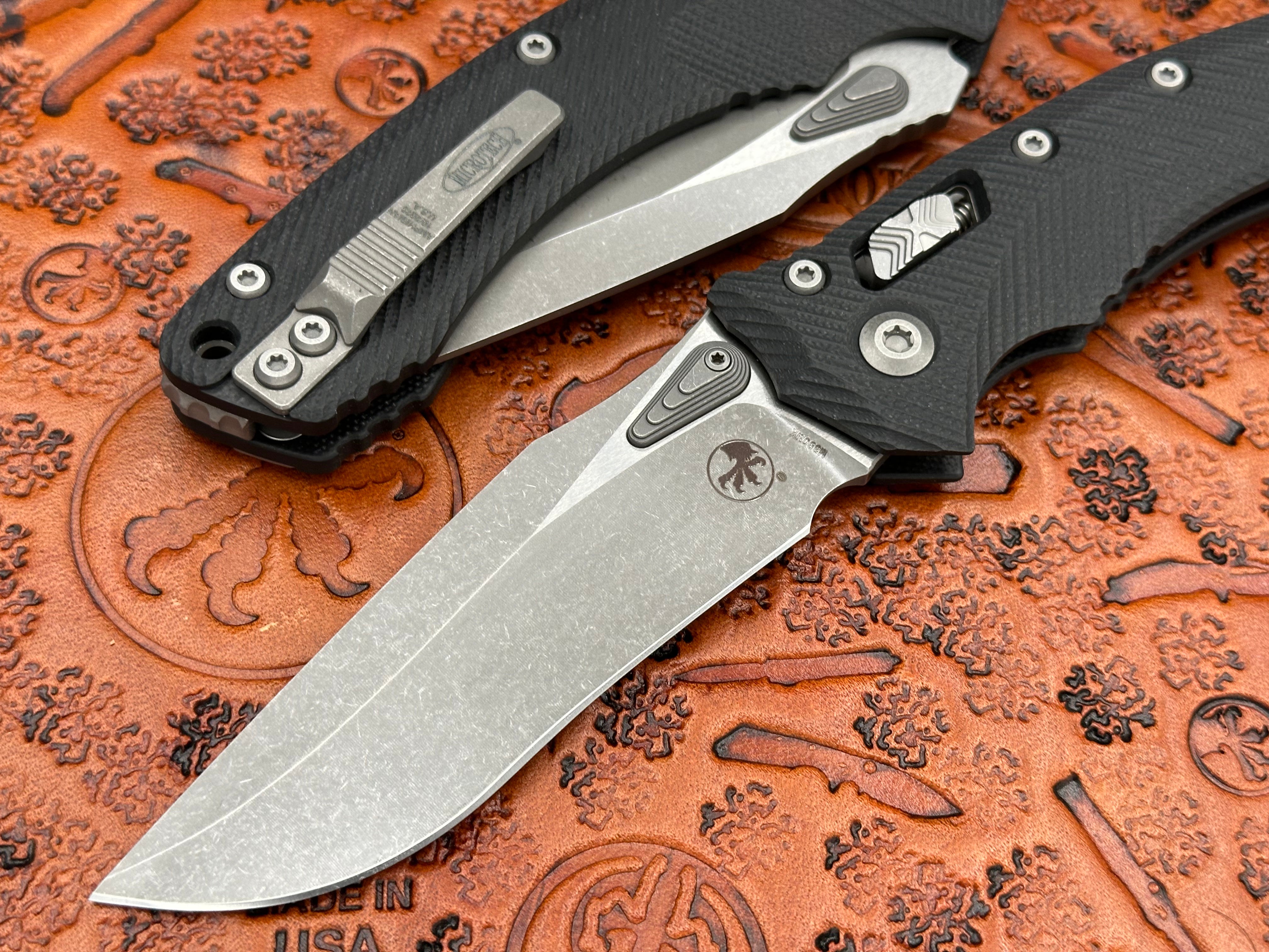 Microtech Knives Amphibian RAM-LOK Fluted G-10 Black Apocalyptic 137RL-10APFLGTBK - Tristar Edge