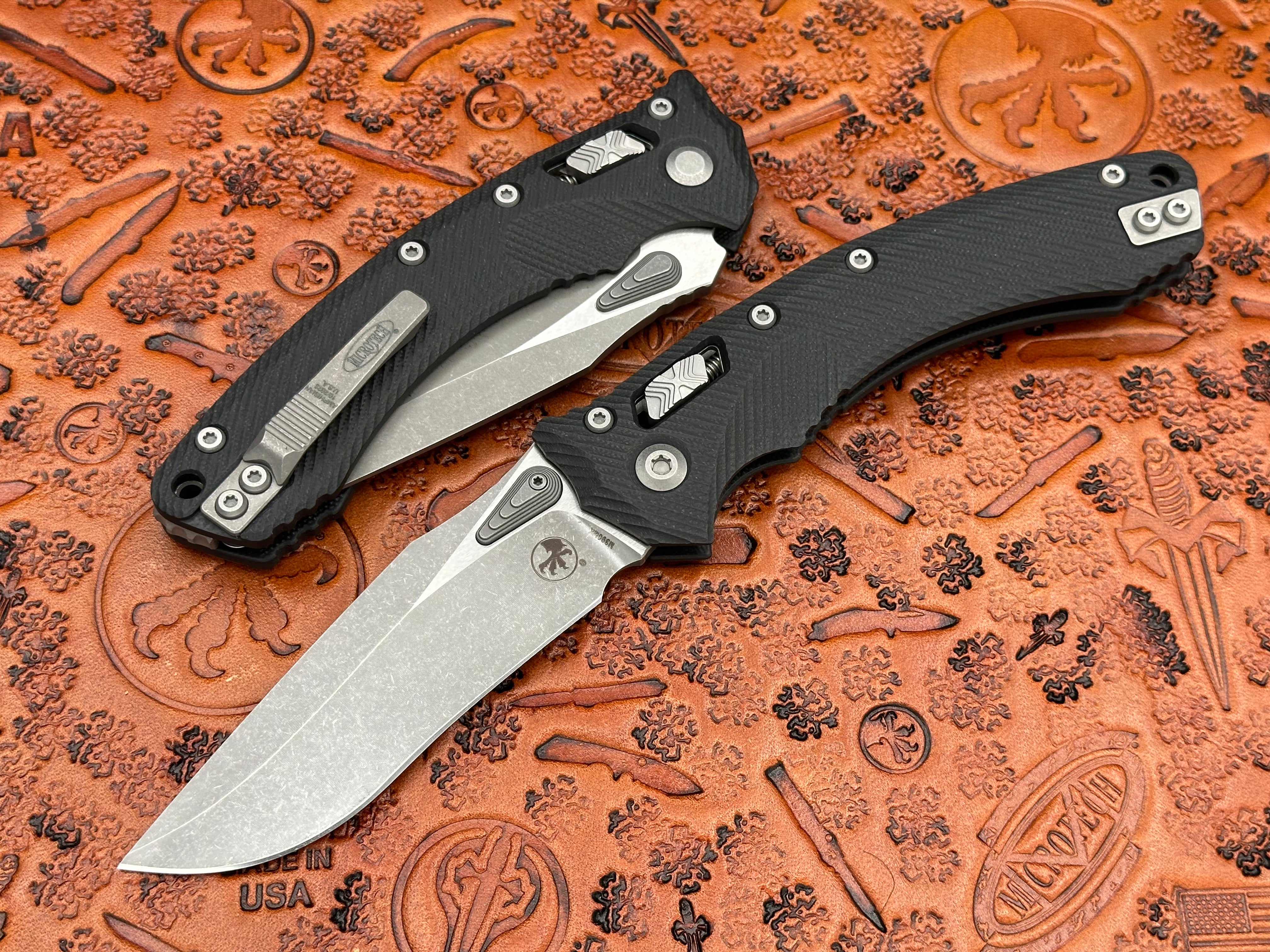 Microtech Knives Amphibian RAM-LOK Fluted G-10 Black Apocalyptic 137RL-10APFLGTBK - Tristar Edge