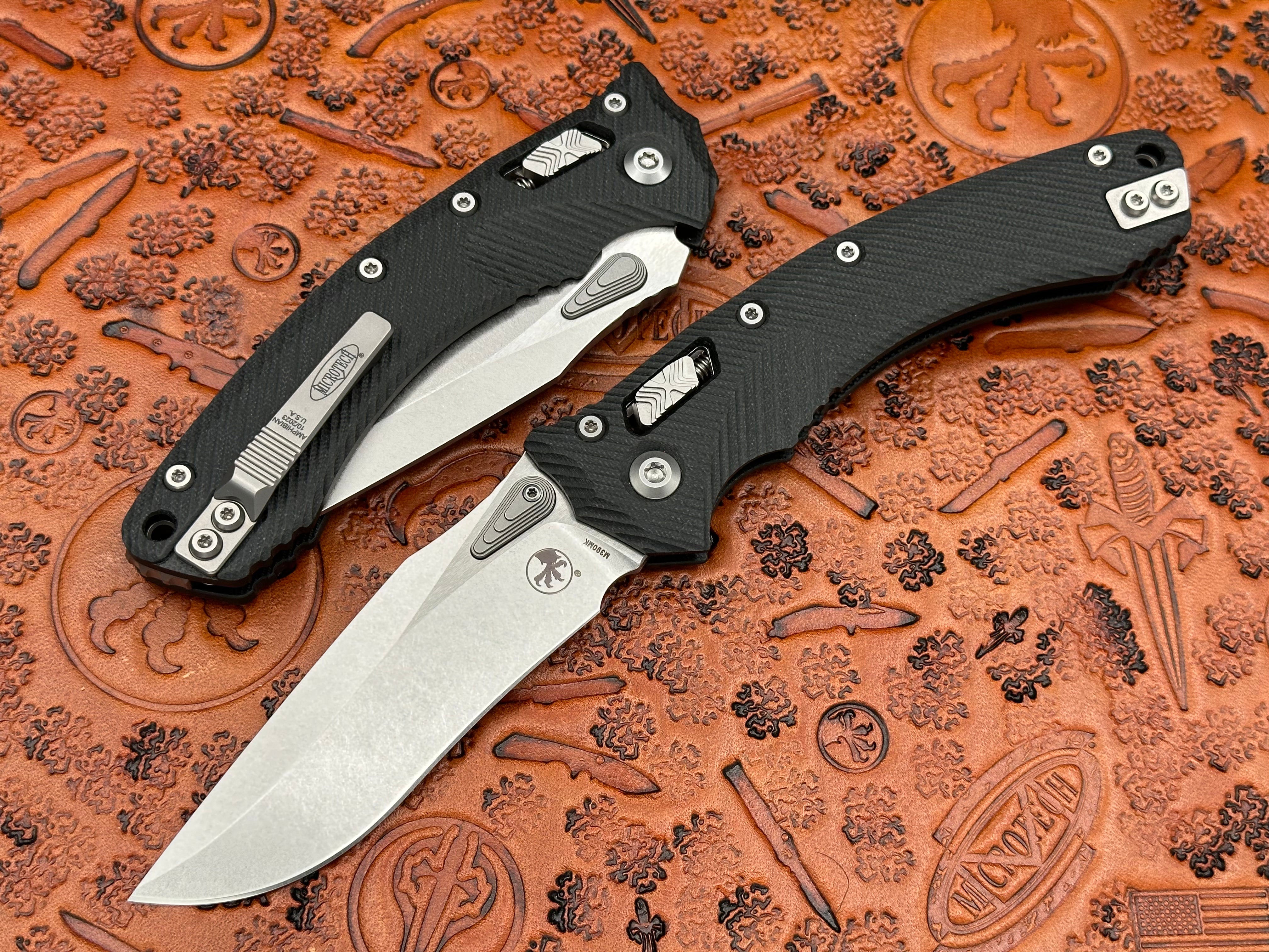 Microtech Knives Amphibian RAM-LOK Fluted G-10 Black Stonewash Standard 137RL-10FLGTBK - Tristar Edge