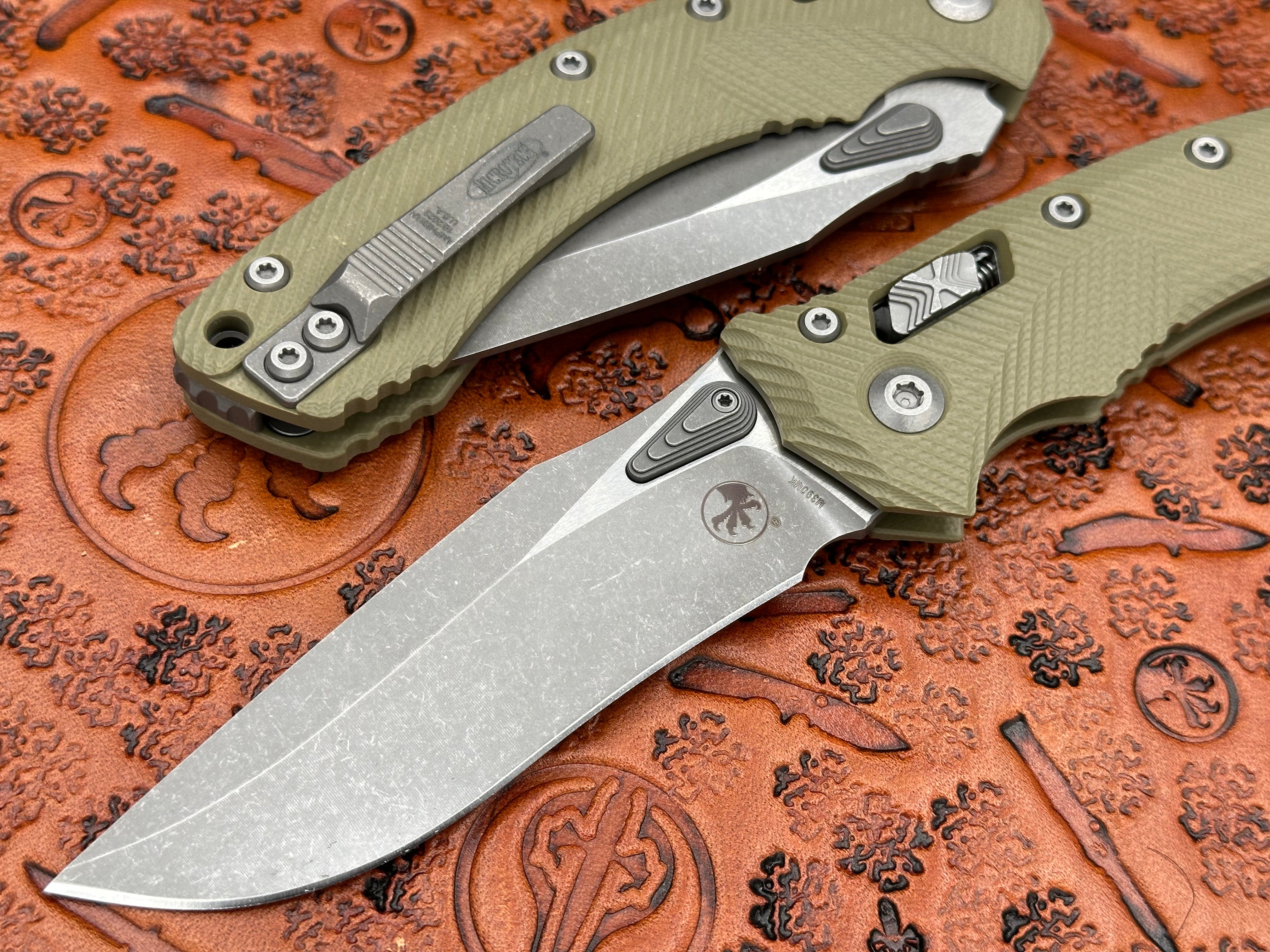 Microtech Knives Amphibian RAM-LOK Fluted G-10 OD Green Apocalyptic 137RL-10APFLGTOD - Tristar Edge