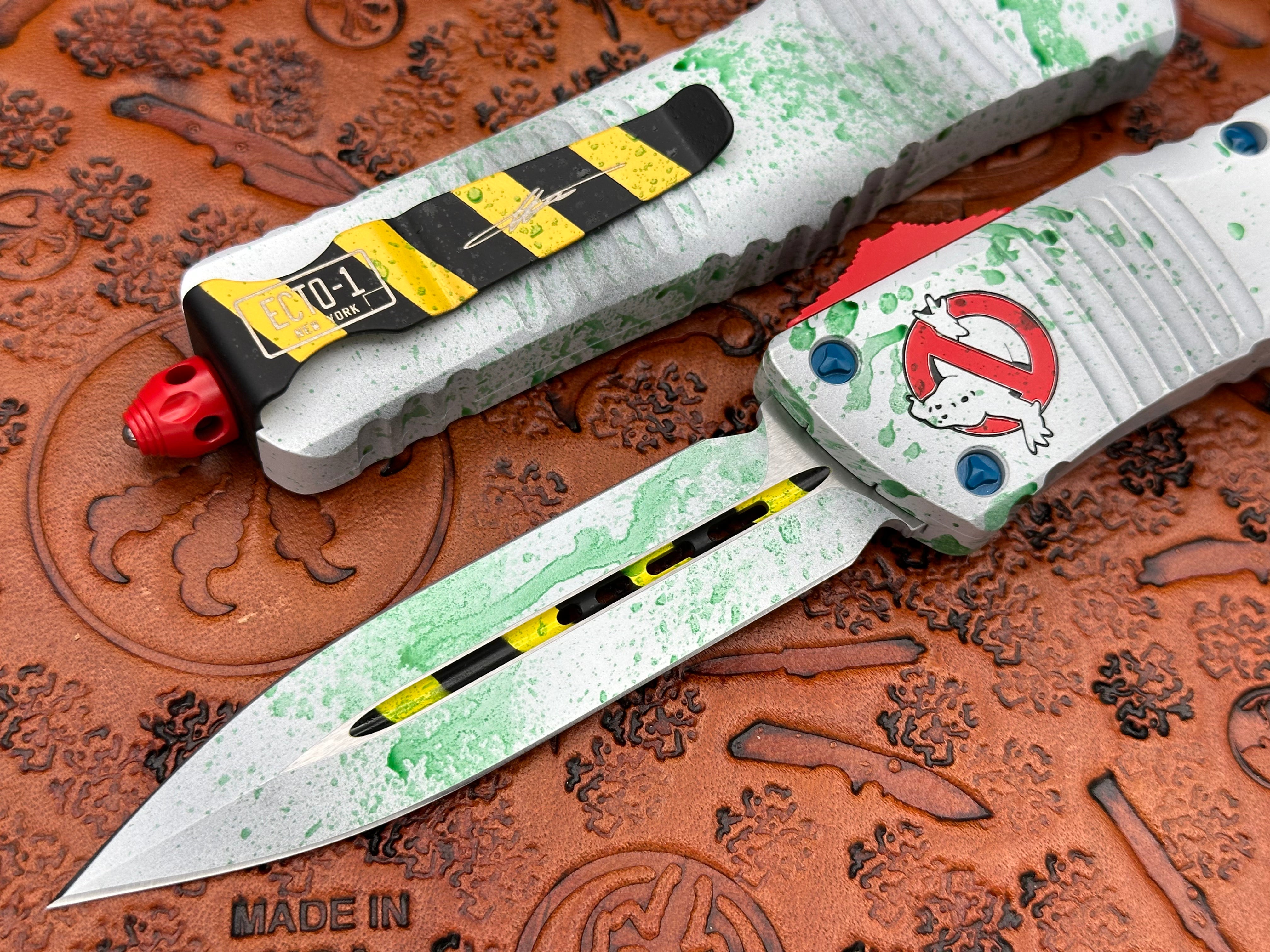 Microtech Combat Troodon Double Edge Ghostbusters Slime White Standard 142-1 GBS - Tristar Edge