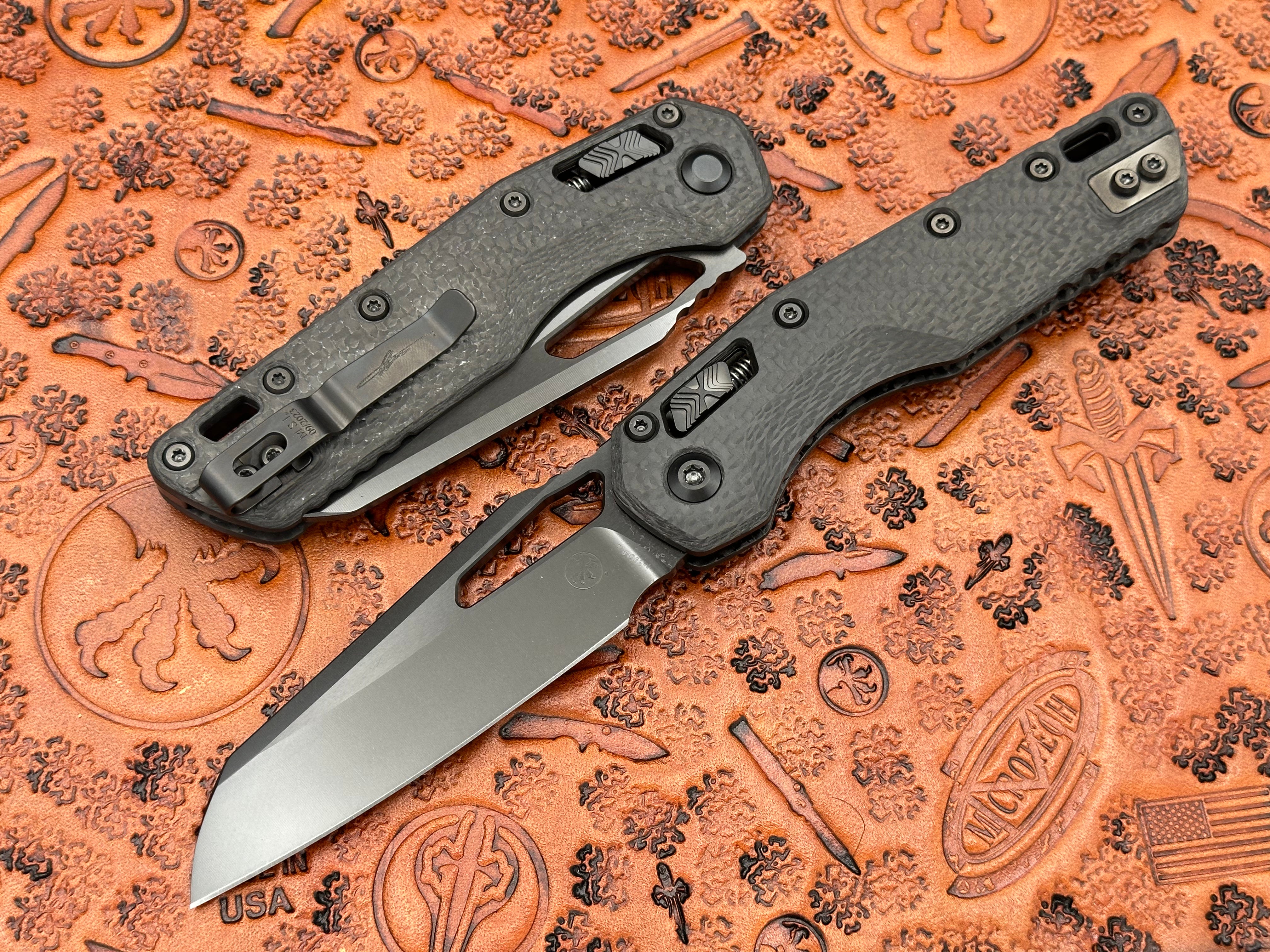 Microtech Knives MSI Single Edge DLC Carbon Fiber Handle DLC Hardware 210-1 DLCTCFS - Tristar Edge