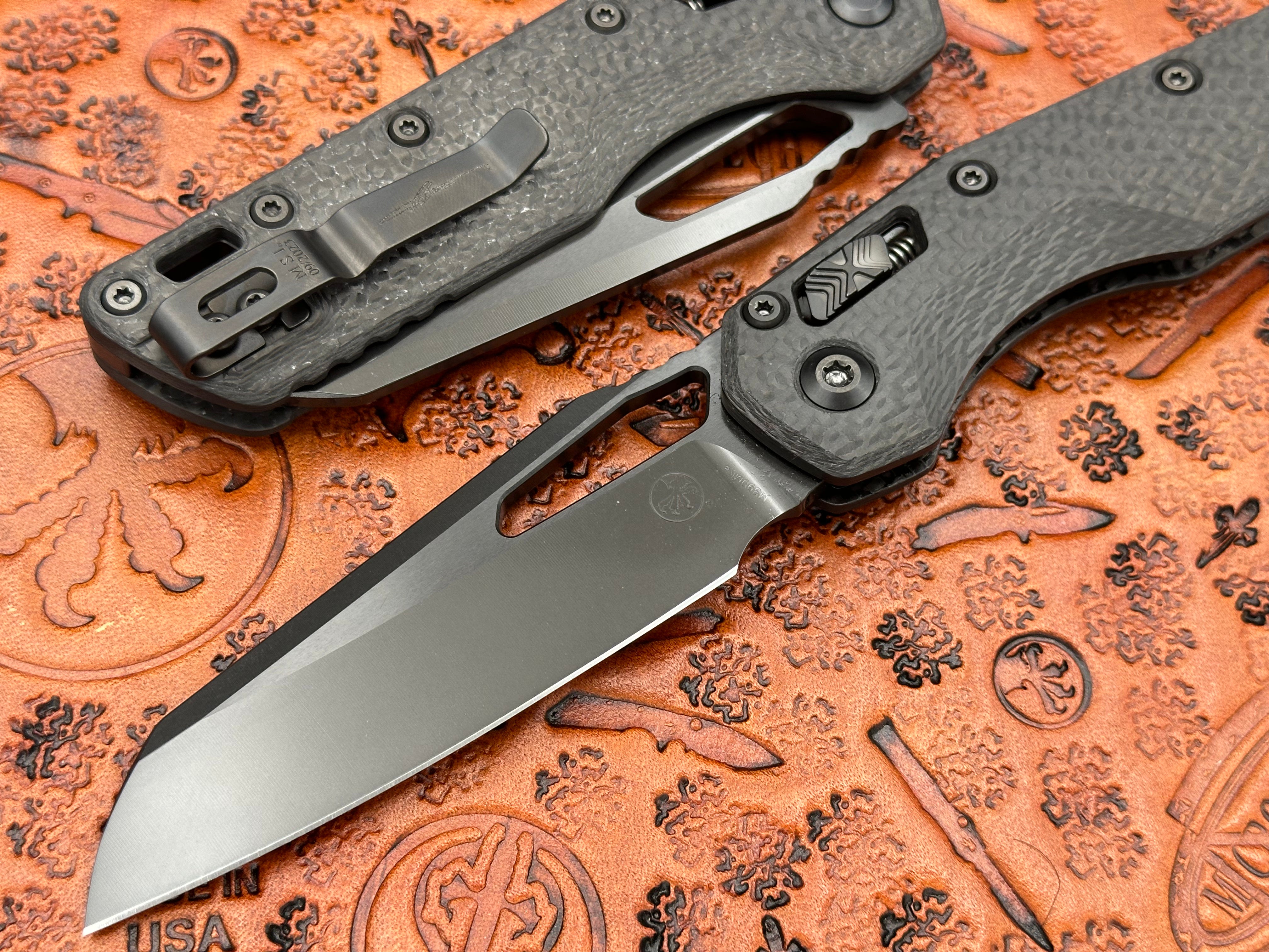 Microtech Knives MSI Single Edge DLC Carbon Fiber Handle DLC Hardware 210-1 DLCTCFS - Tristar Edge