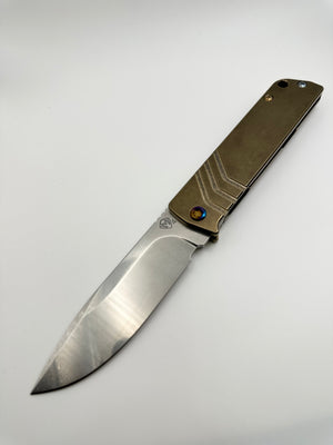 Medford Knife Antik S45VN Tumbled DP Blade, Bronze Handles, Flm HW/Clip, Std Breaker - Tristar Edge
