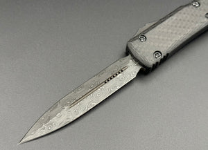 Ultratech D/E Signature Series Carbon Fiber Top Damascus Ringed Hardware 122-16 CFS - Tristar Edge