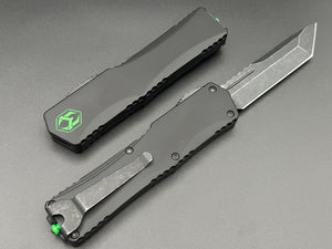Heretic Knives Blade Show 2023 Colossus Battle Black Tanto w/ Heretic Green Logo - Tristar Edge