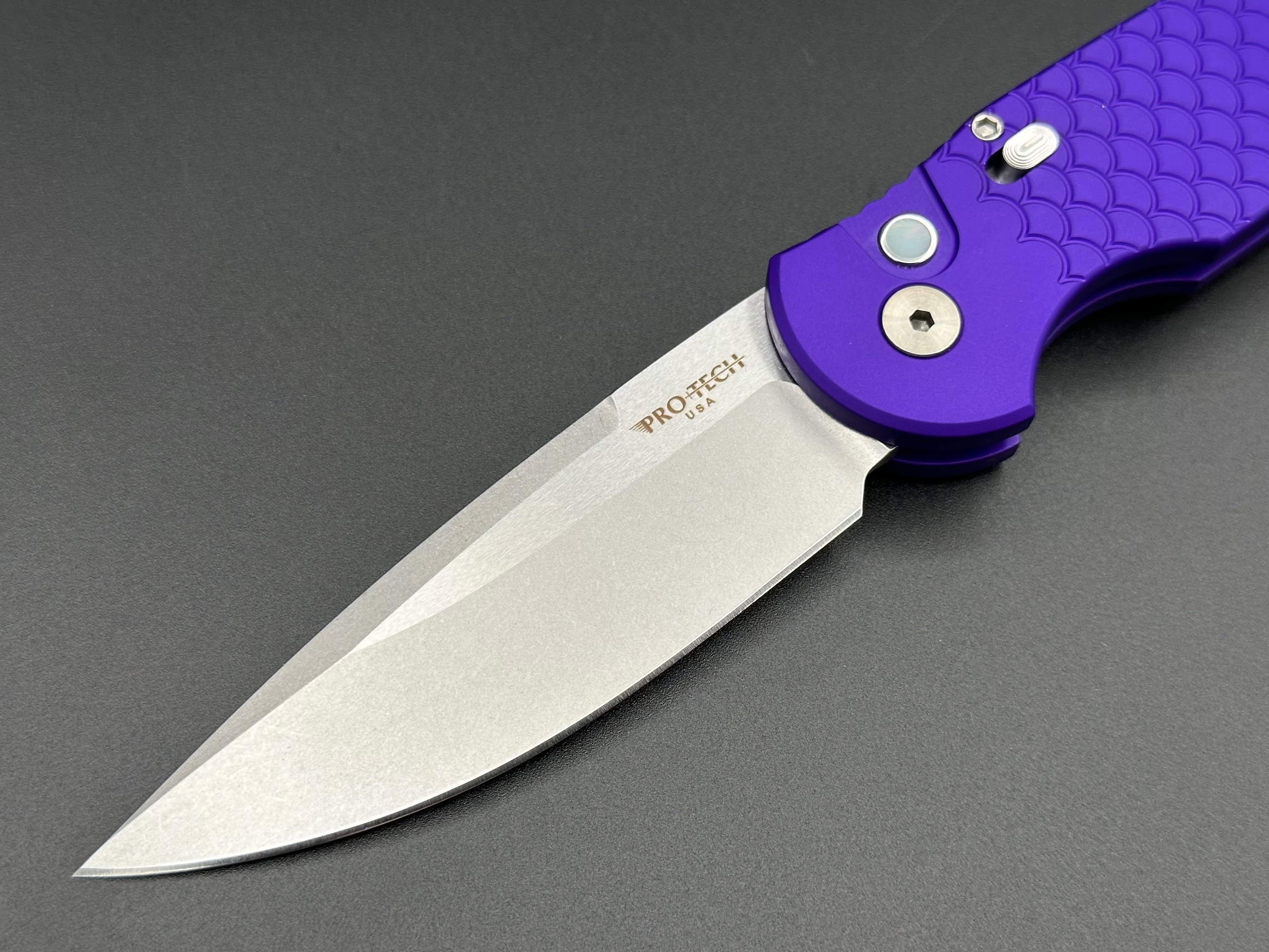 Pro-Tech Knives TR-3 X1 LTD Purple Fish Scale - Tristar Edge