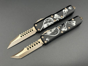 Microtech Knives UTX-85 Death Card Hellhound & Warhound Bronzed Apocalyptic Set 719-13SETDCS - Tristar Edge