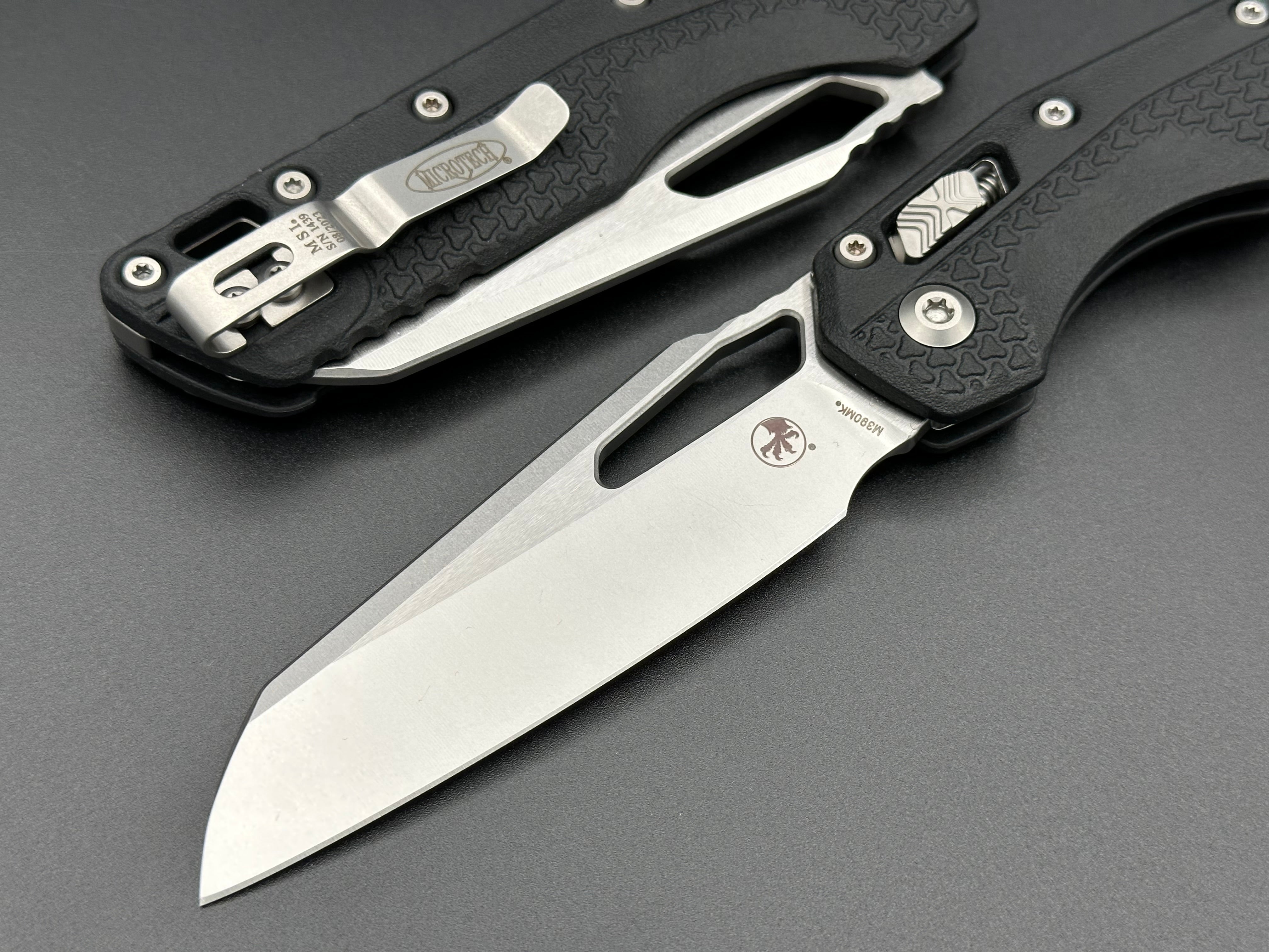 Microtech Knives Single Edge Tricks-Grip Injection Molded Black Stonewash Standard 210T-10 IMBK - Tristar Edge