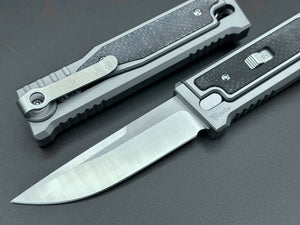 Reate EXO-M Gravity Knife Black Micarta Single Edge - Tristar Edge