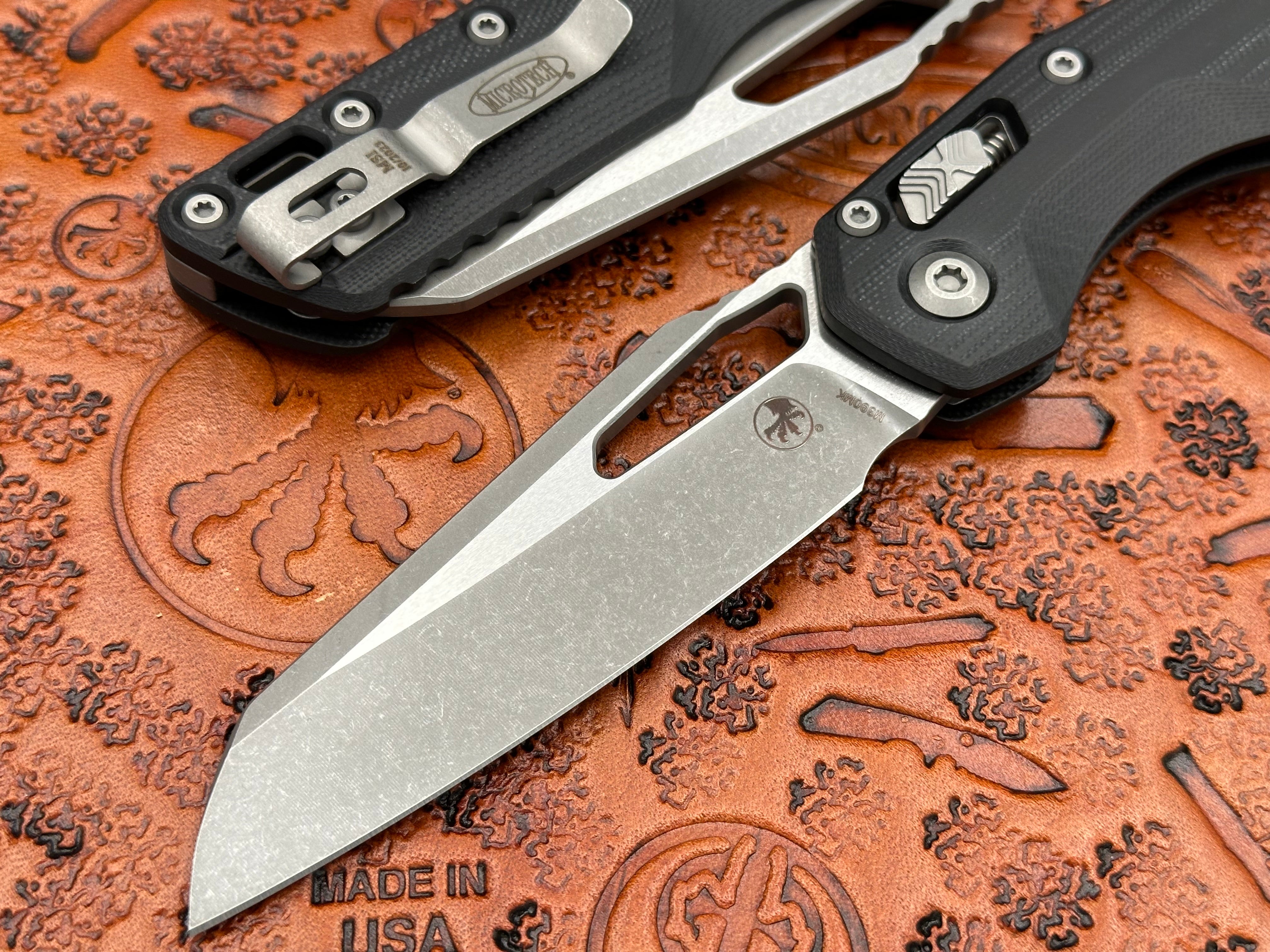 Microtech Knives MSI Single Edge G-10 Black Apocalyptic Standard 210-10APGTBK - Tristar Edge