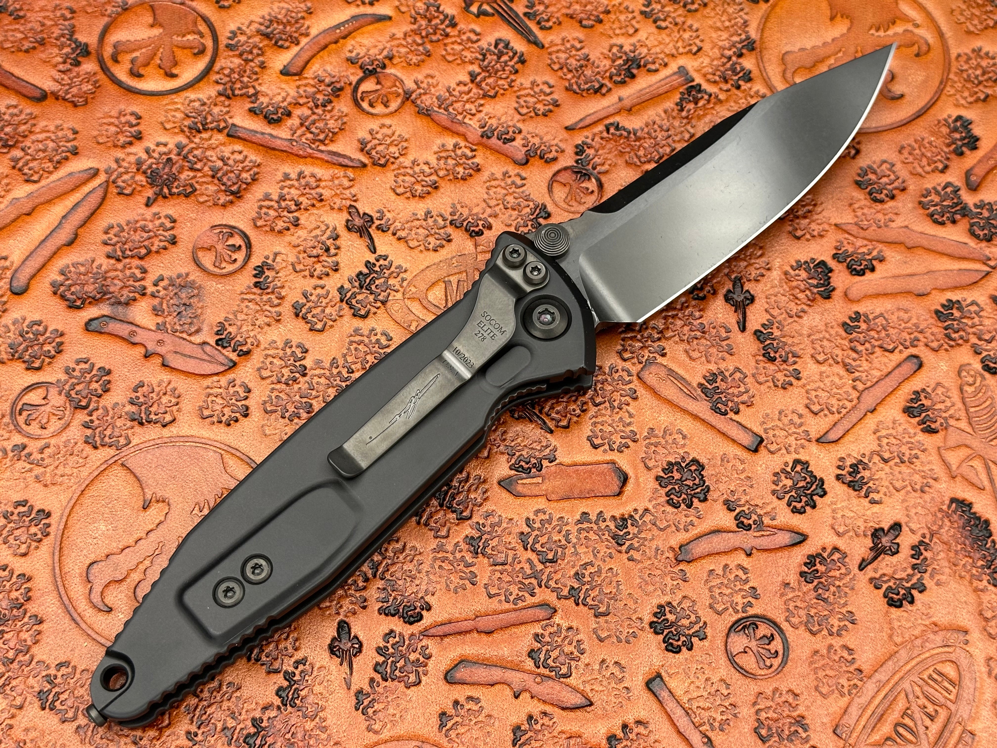 Microtech Knives Socom Elite Single Edge DLC Standard, DLC Hardware 160-1 DLCTSH - Tristar Edge