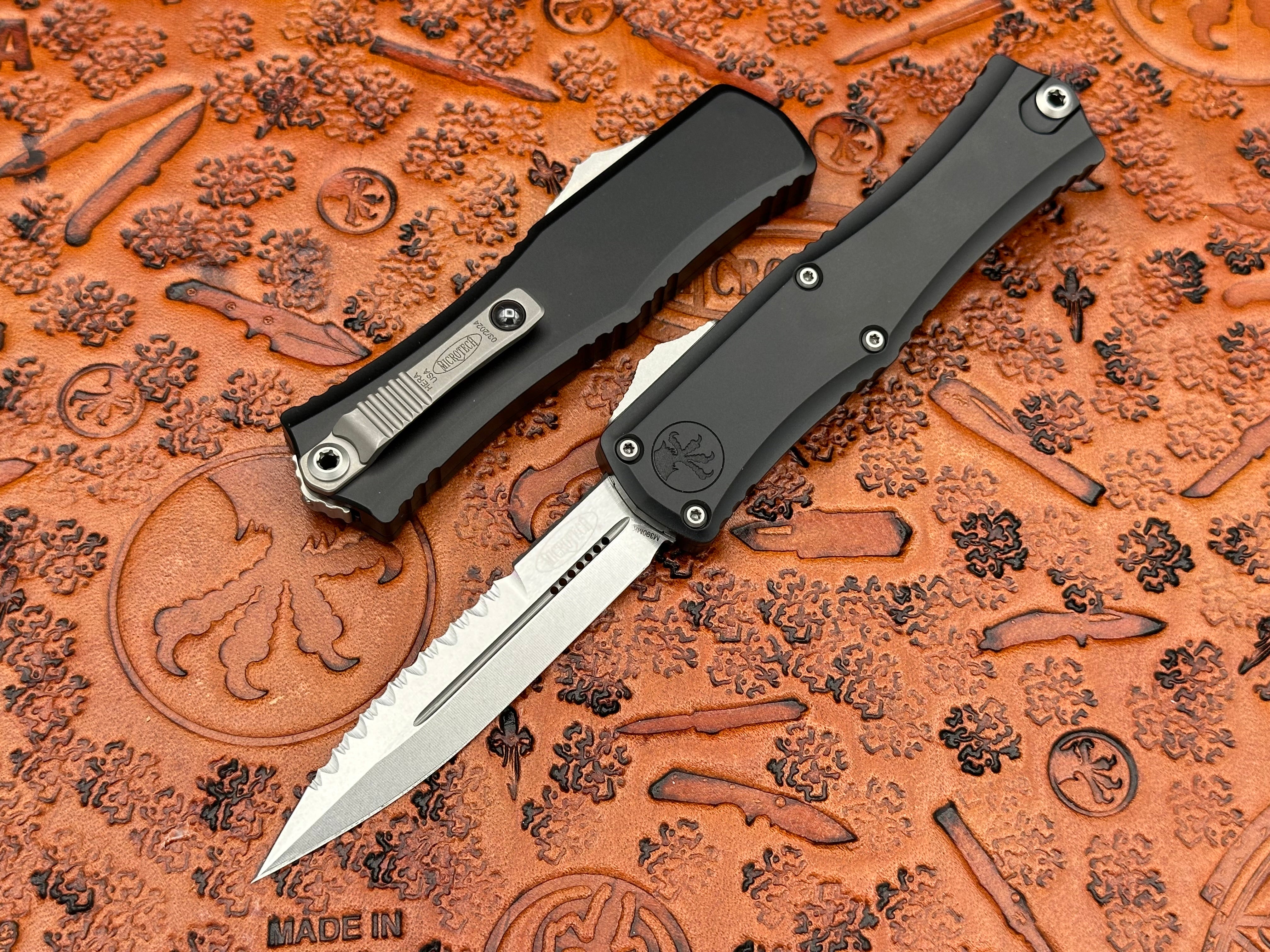 Microtech Mini Hera II Bayonet Stonewash Full Serrated 1701M-12 - Tristar Edge