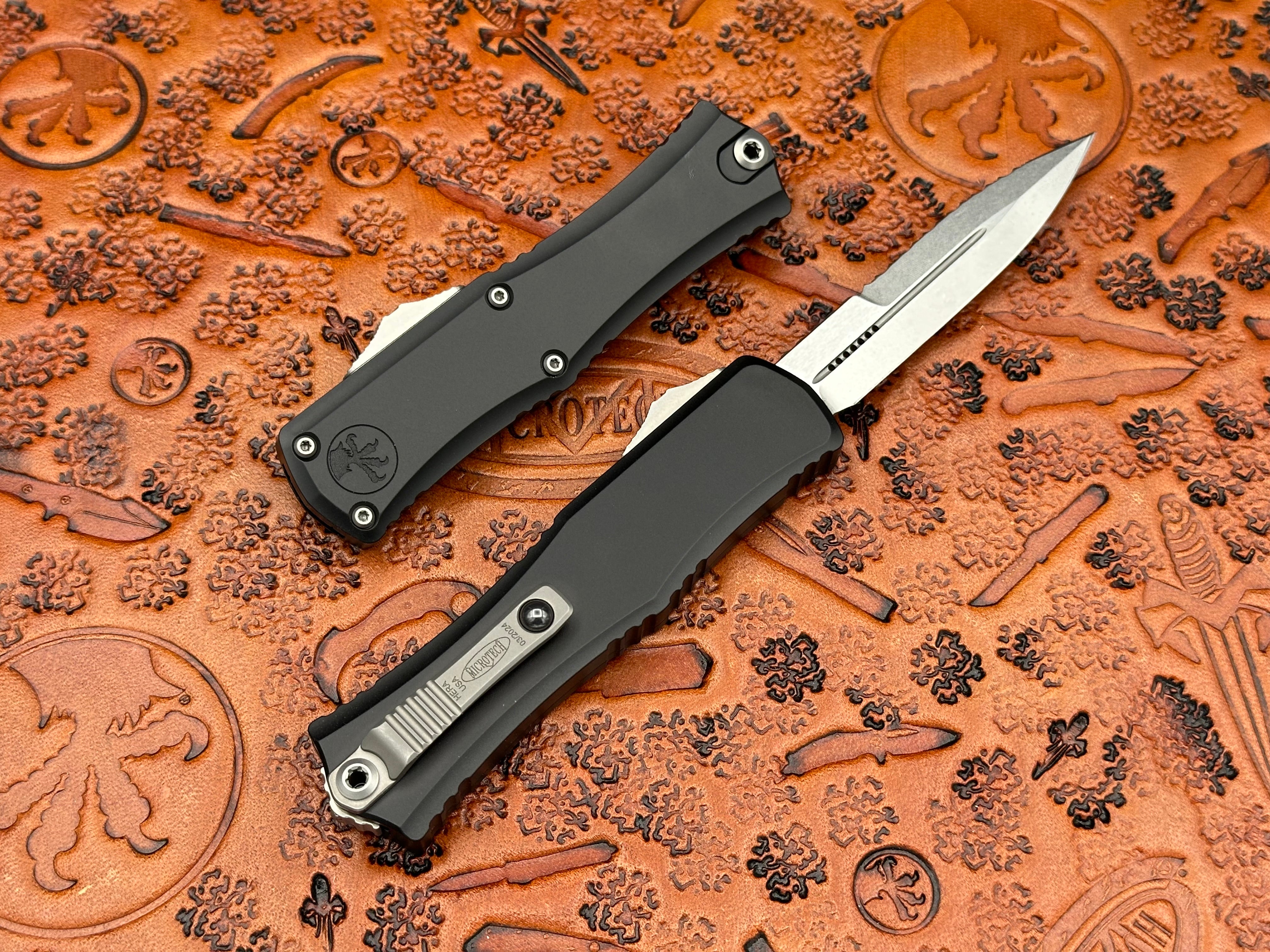 Microtech Mini Hera II Bayonet Stonewash Full Serrated 1701M-12 - Tristar Edge