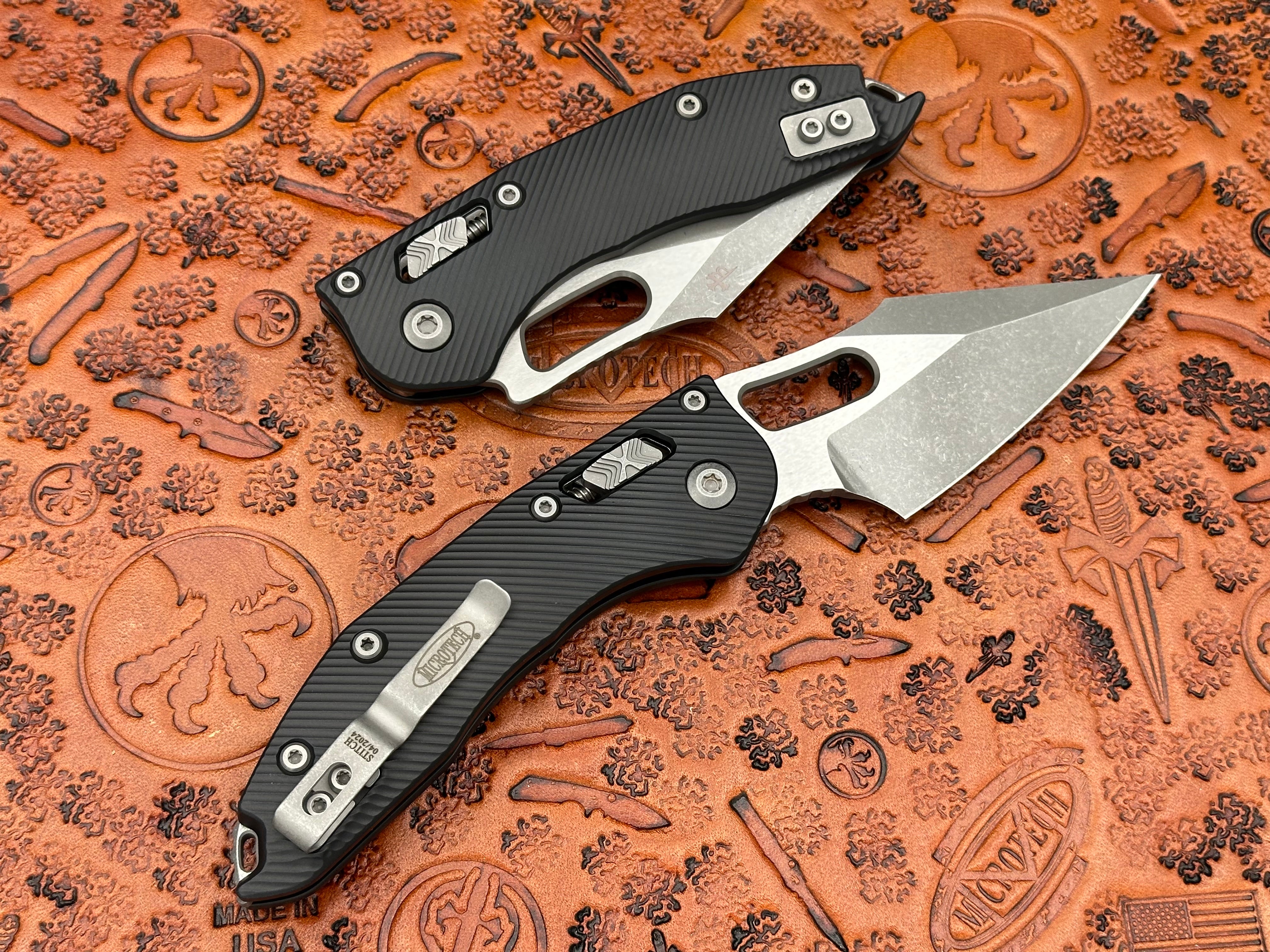 Microtech Stitch RAM-LOK Black Single Edge Fluted Aluminum Apocalyptic Standard 169RL-10 APFL - Tristar Edge