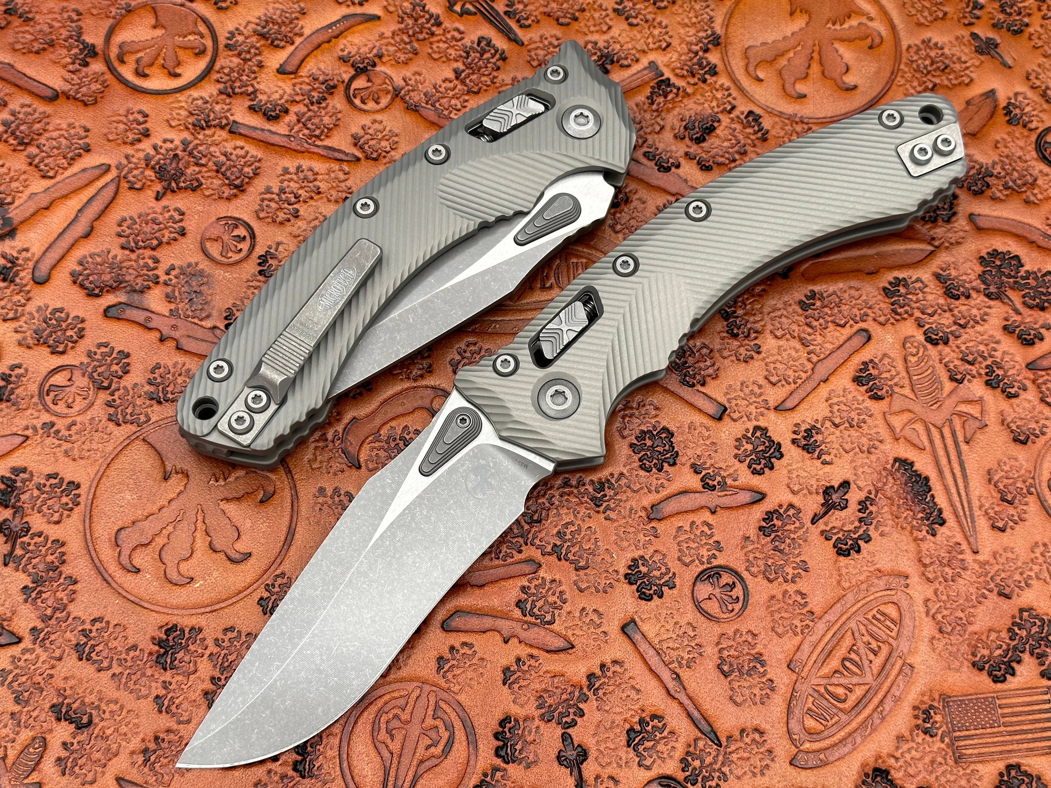 Microtech Amphibian RAM-LOK Single Edge Fluted Aluminum Natural Clear Apocalyptic Standard 137RL-10 APFLNC - Tristar Edge