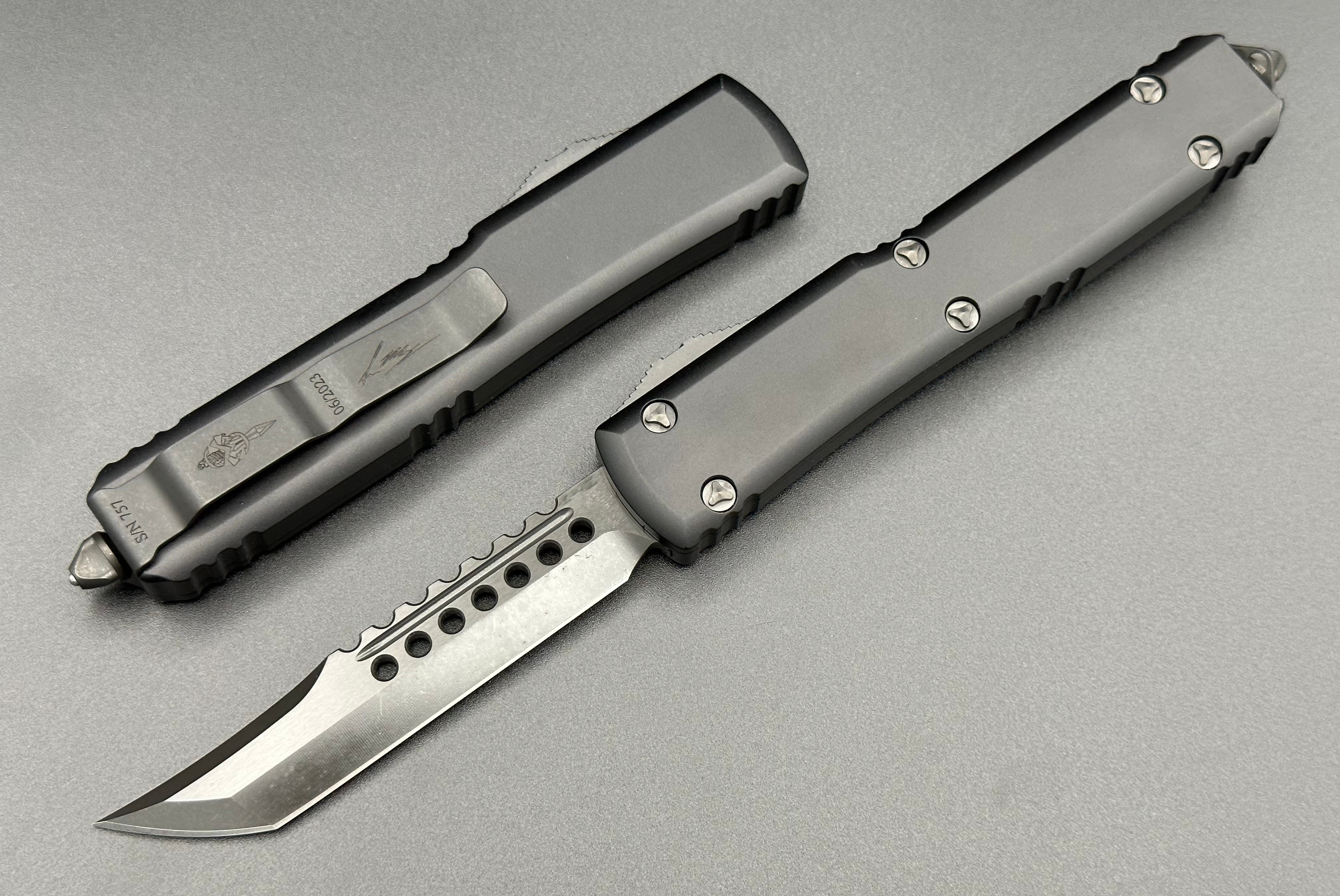 Microtech Knives Ultratech Hellhound Shadow DLC Standard DLC Hardware 119-1 DLCTSH - Tristar Edge