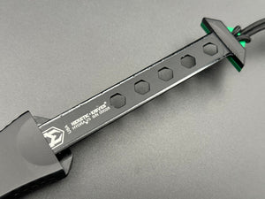 Heretic Knives Hydra V3 Single Edge Two Tone Green Accents H007-10A-BLK/GRN - Tristar Edge