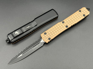 Microtech Knives Ultratech D/E Tan Frag G-10 Top 122-3 FRGTTAS - Tristar Edge