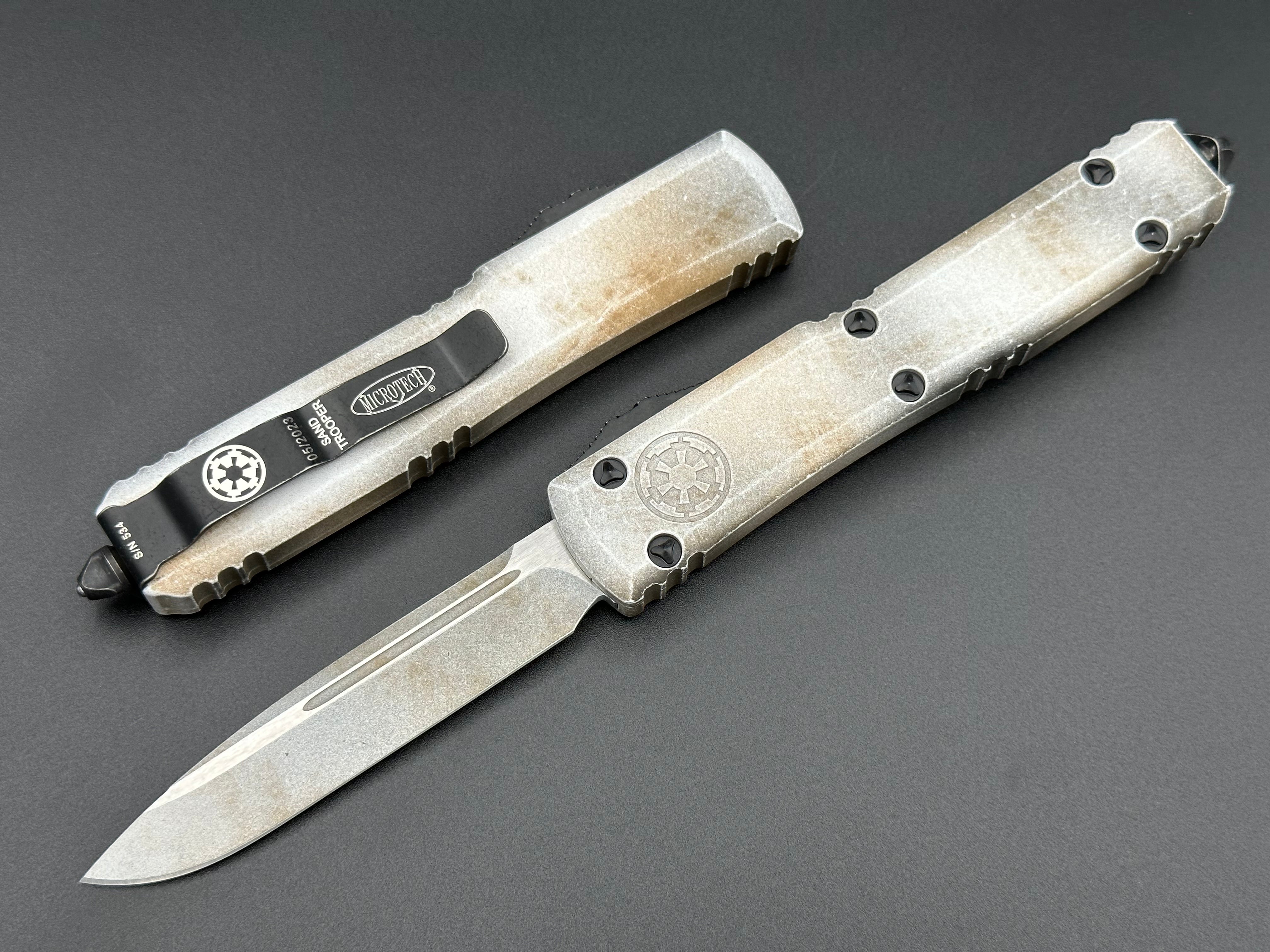 Microtech Knives Ultratech S/E Sand Trooper Deep Engraved 121-1 SAD - Tristar Edge