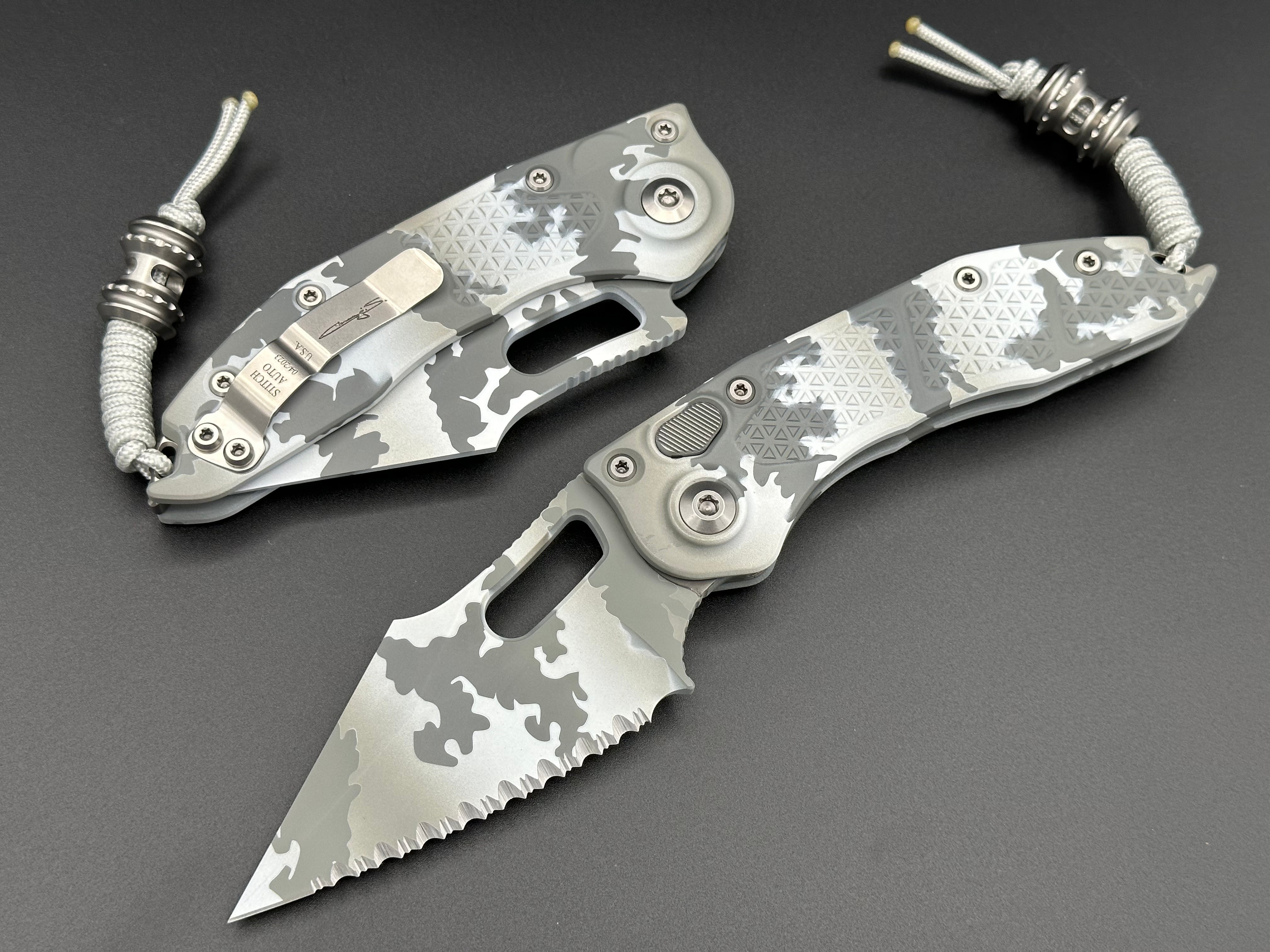 Stitch Auto S/E Signautre Series Arctic Camo Full Serrated 169-3 ACS - Tristar Edge