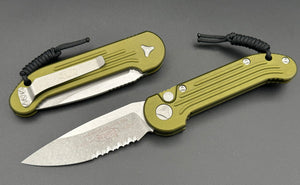 Microtech LUDT OD Green Apocalyptic Part Serrated 135-11APOD - Tristar Edge