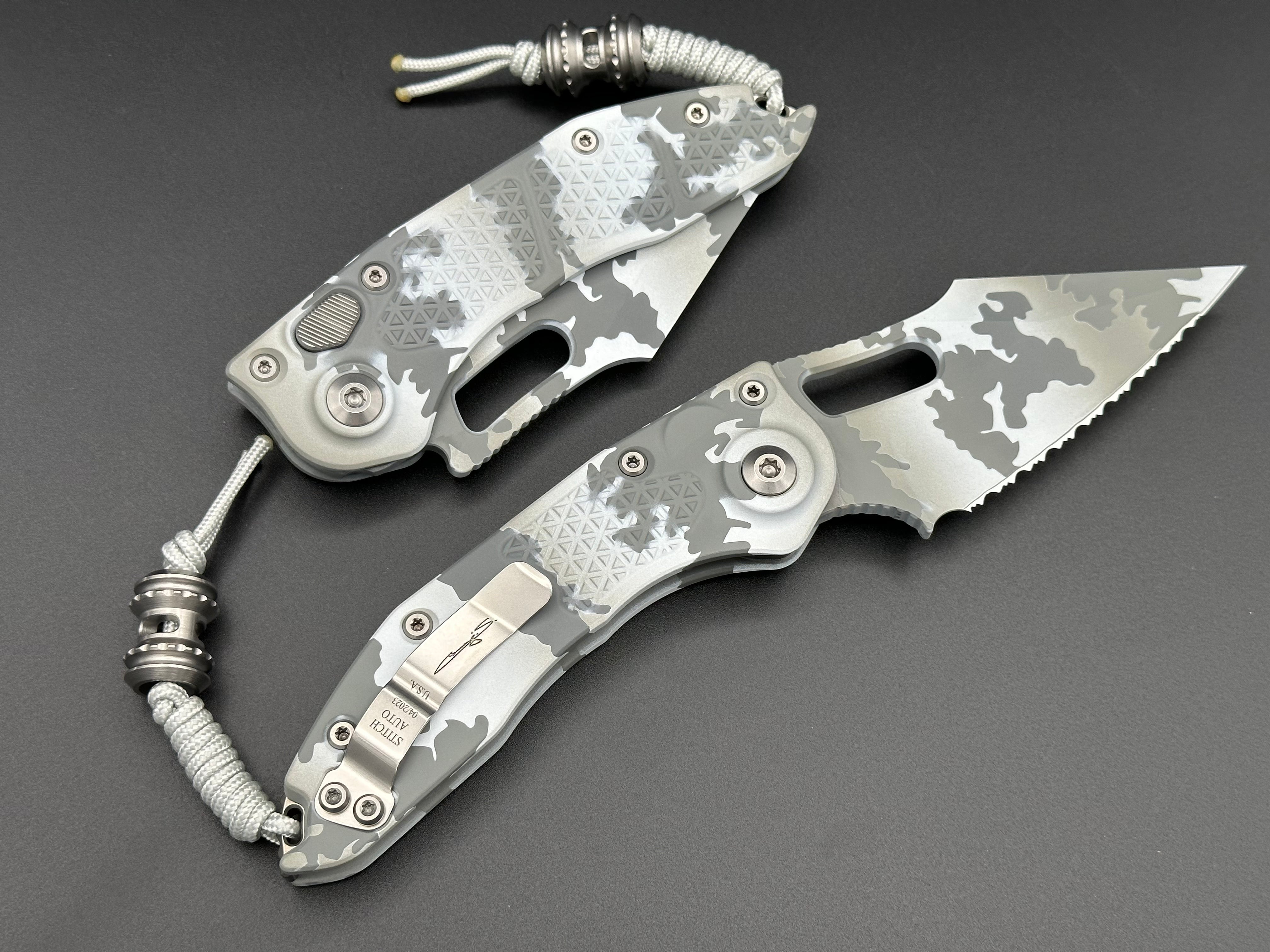 Stitch Auto S/E Signautre Series Arctic Camo Full Serrated 169-3 ACS - Tristar Edge