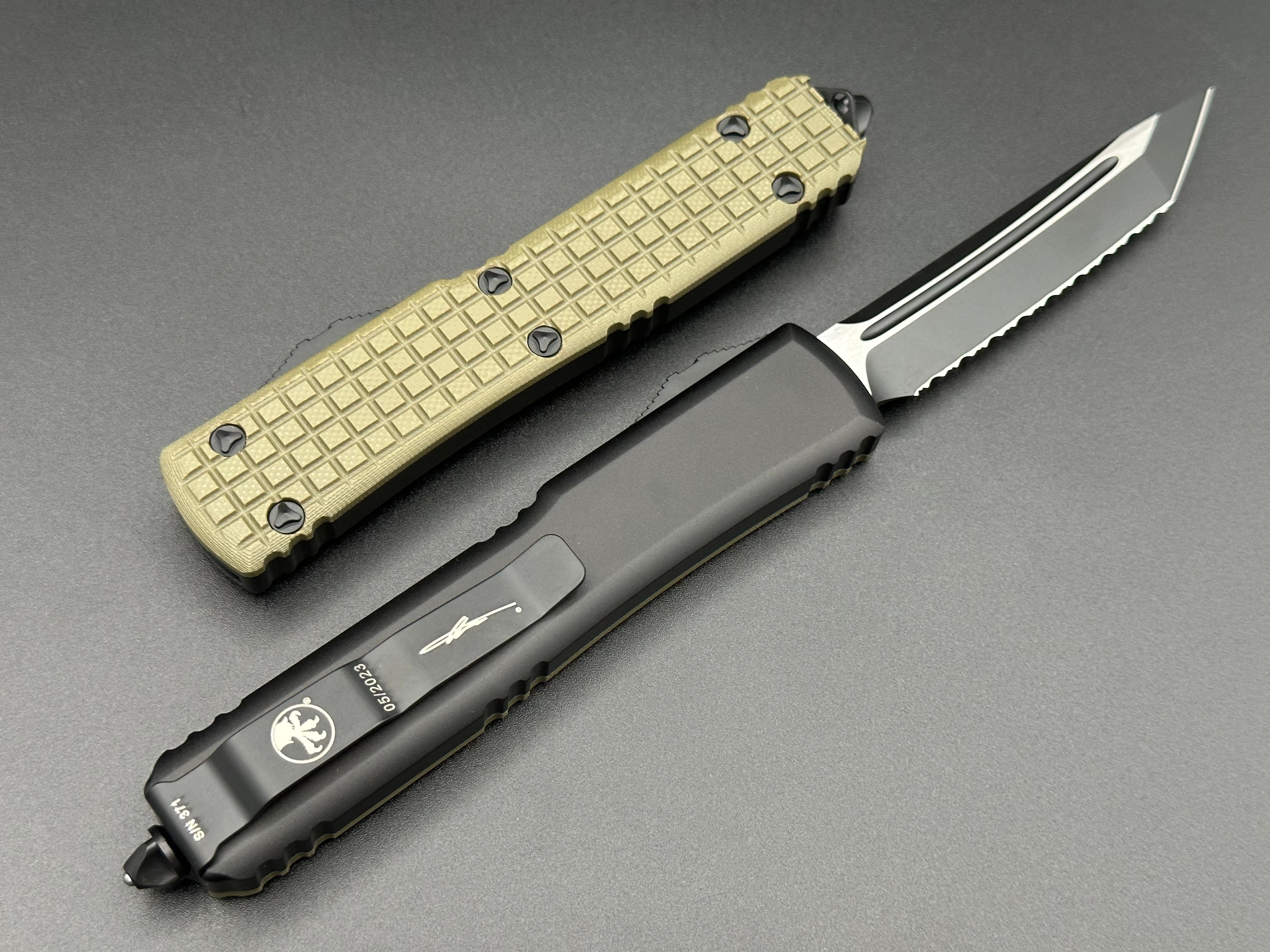 Microtech Knives Ultratech T/E Full Serrated OD Green Frag G-10 Top 123-3 FRGTODS - Tristar Edge