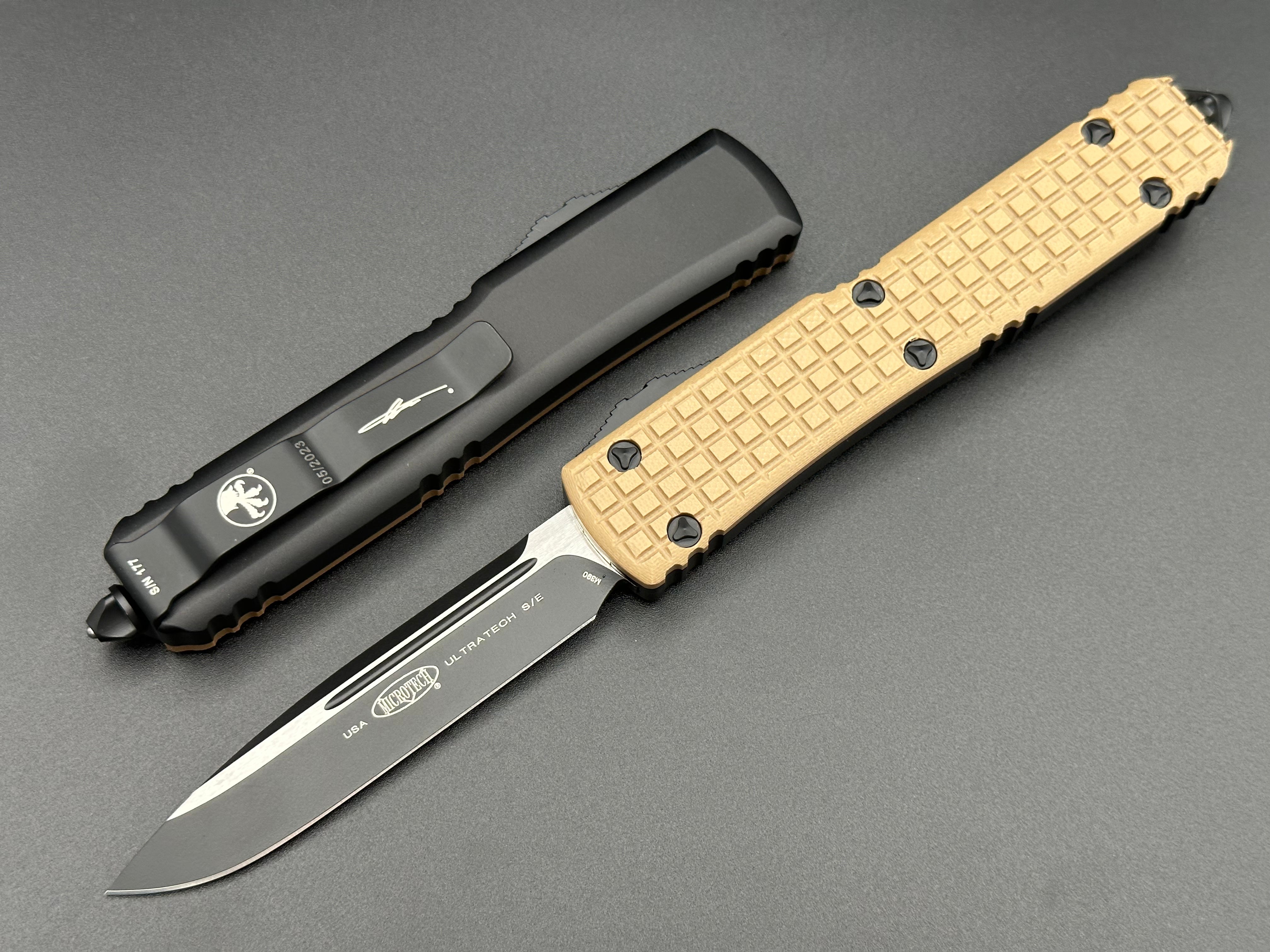 Microtech Knives Ultratech S/E Tan Frag G-10 Top 121-1 FRGTTAS - Tristar Edge
