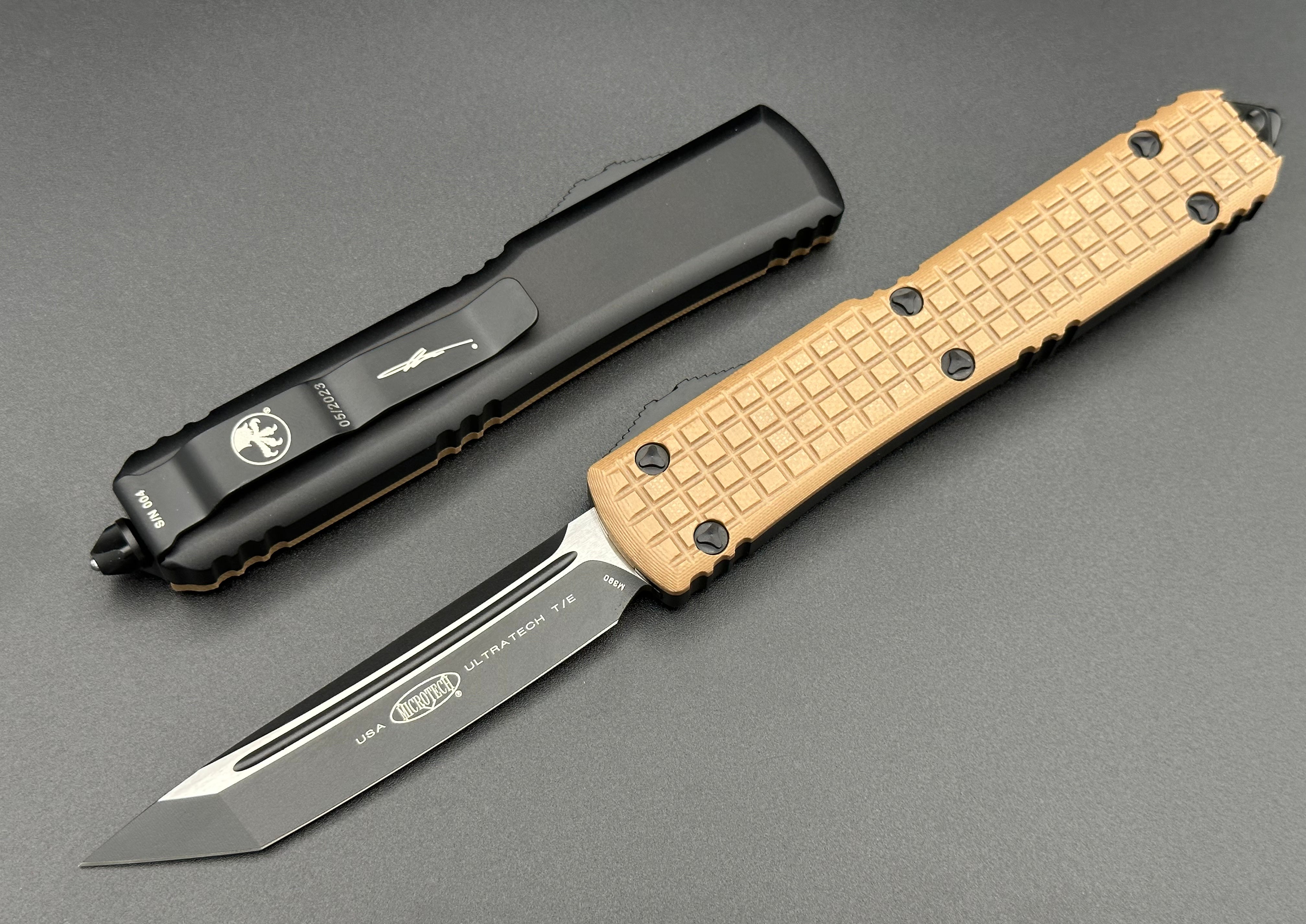 Microtech Knives Ultratech T/E Tan Frag G-10 Top 123-1 FRGTTAS - Tristar Edge