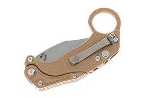 Reate EXO-K Gravity Karambit Tan Stonewashed - Tristar Edge