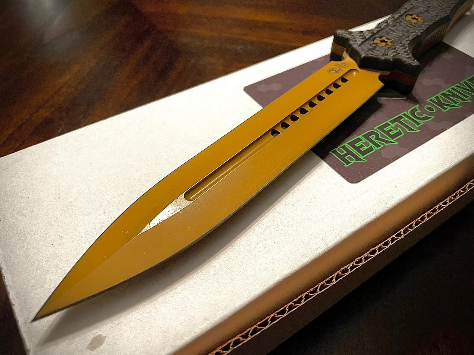 Heretic Knives Nephilim Ti-Nitride CF - Tristar Edge