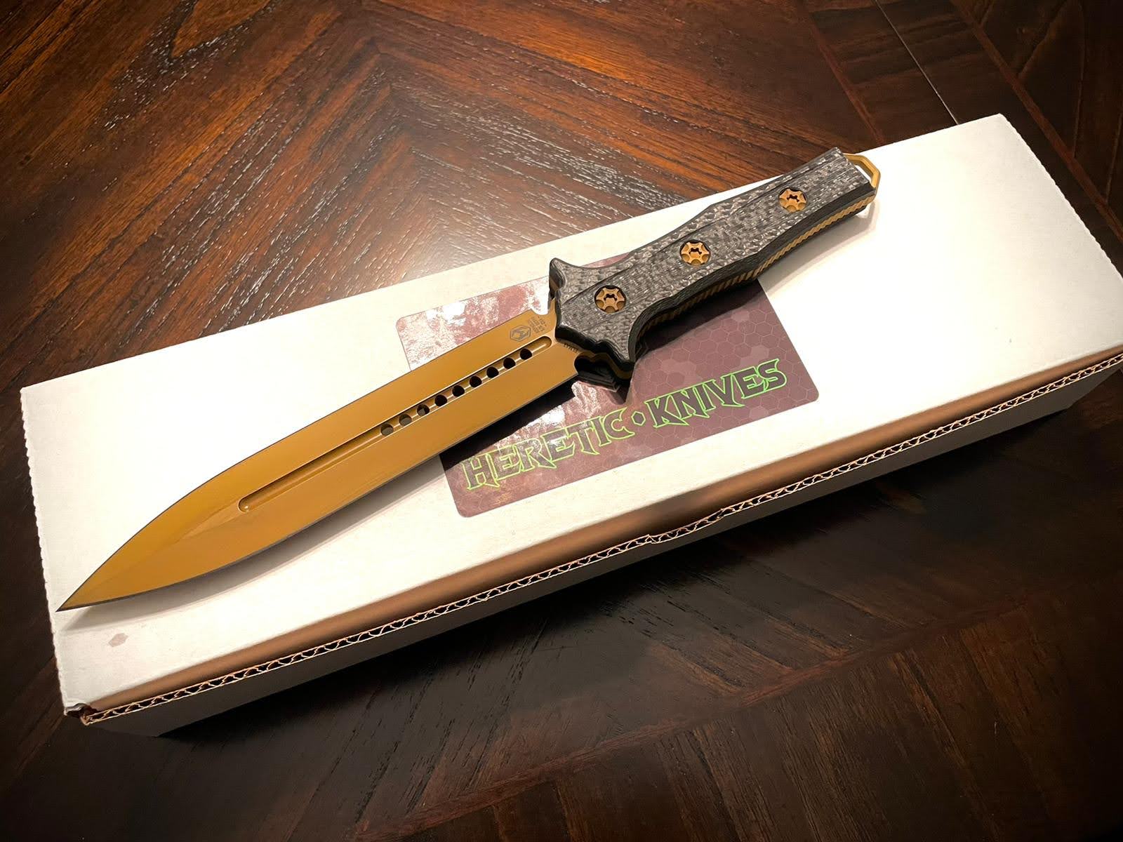 Heretic Knives Nephilim Ti-Nitride CF - Tristar Edge