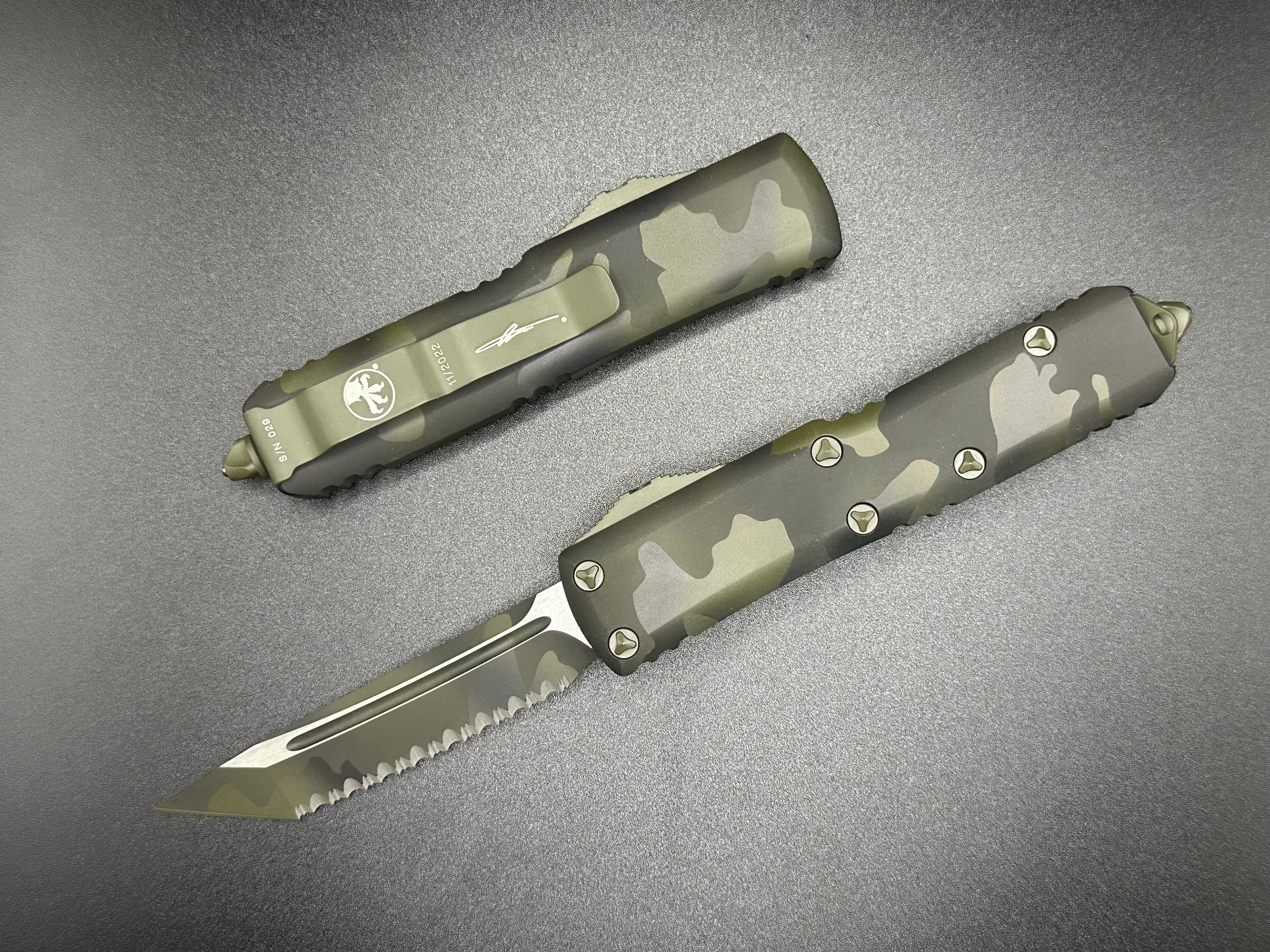 UTX-85 T/E OLIVE DRAB CAMO FULL SERRATED 233-3OCS - Tristar Edge