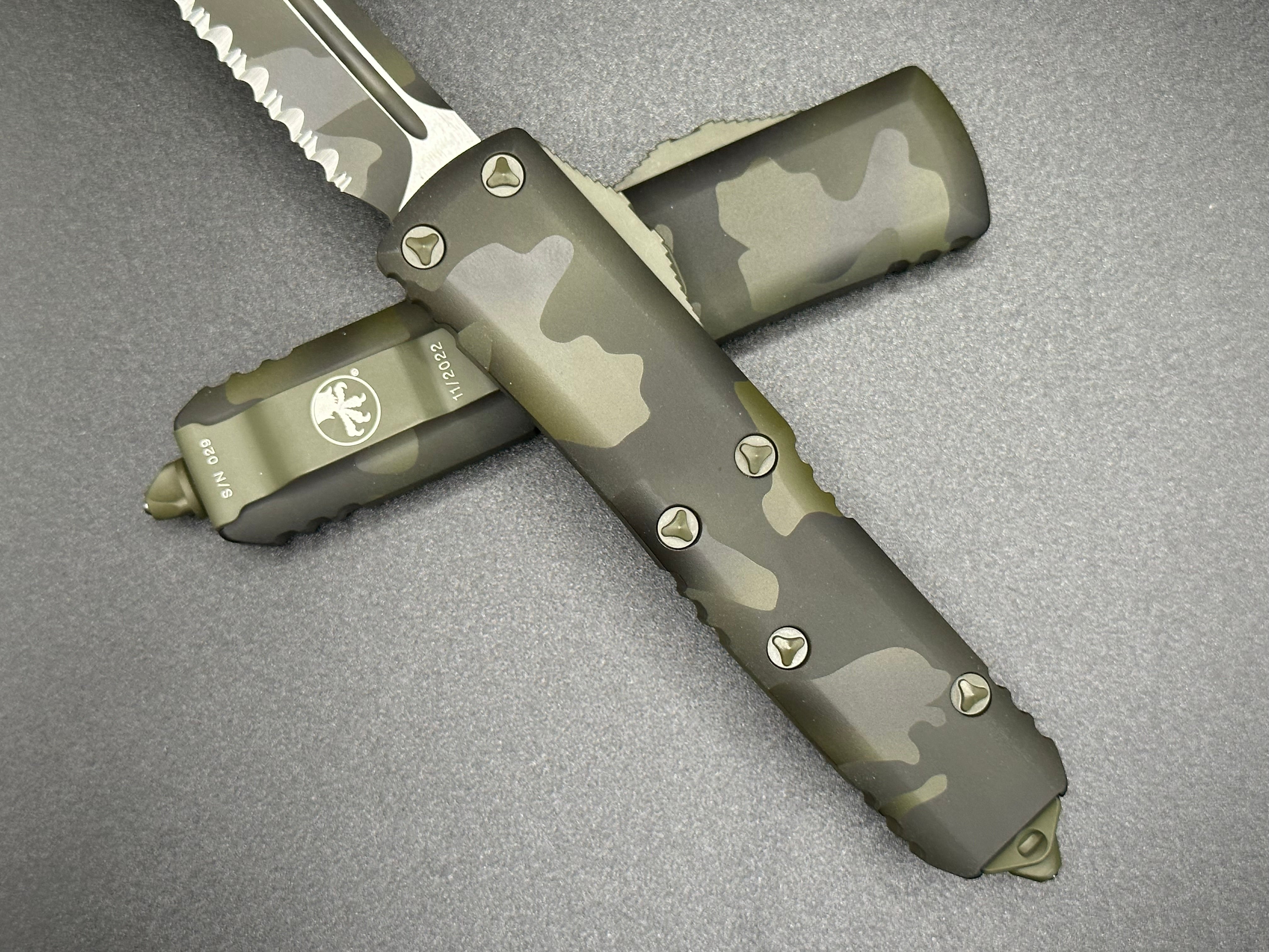 UTX-85 T/E OLIVE DRAB CAMO FULL SERRATED 233-3OCS - Tristar Edge