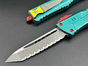 Microtech Combat Troodon T/E Bounty Hunter Apocalyptic Full Serrated 144-12 BH - Tristar Edge