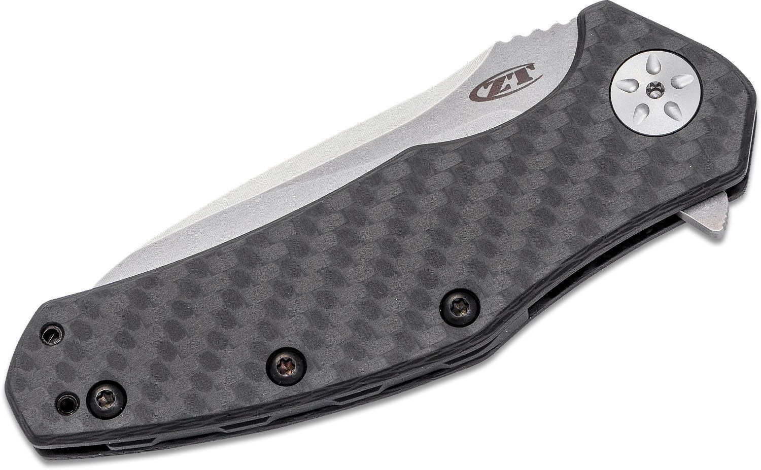 Zero Tolerance 0770CF Assisted Flipper 3.25" S35VN Stonewash Blade, Carbon Fiber Handles - Tristar Edge