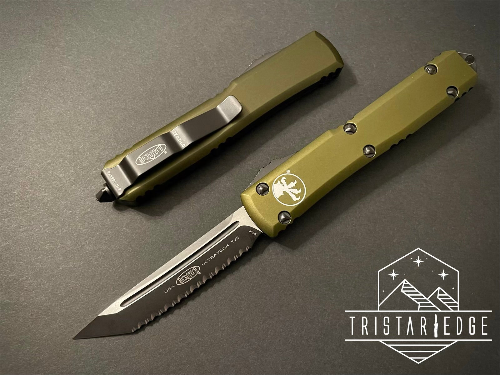 Ultratech T/E OD Green Full Serrated 123-3 OD - Tristar Edge
