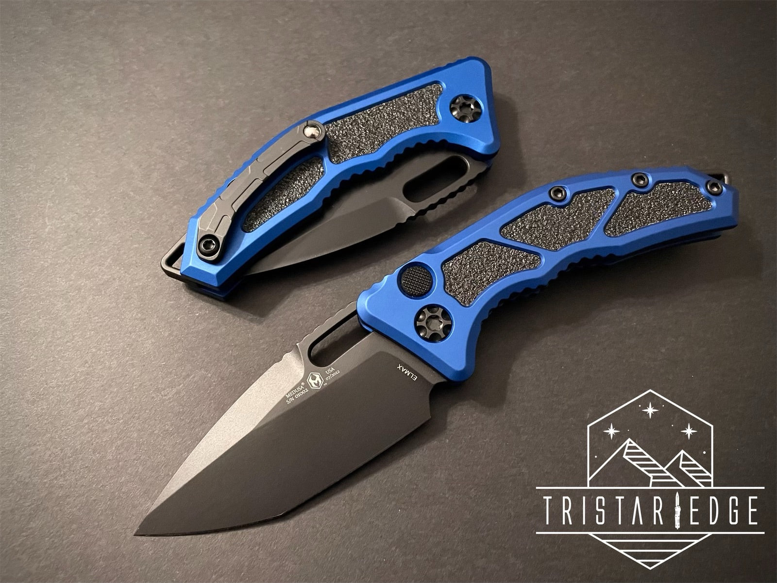 Medusa Auto Tanto Black Blue H011-4A-BLU - Tristar Edge