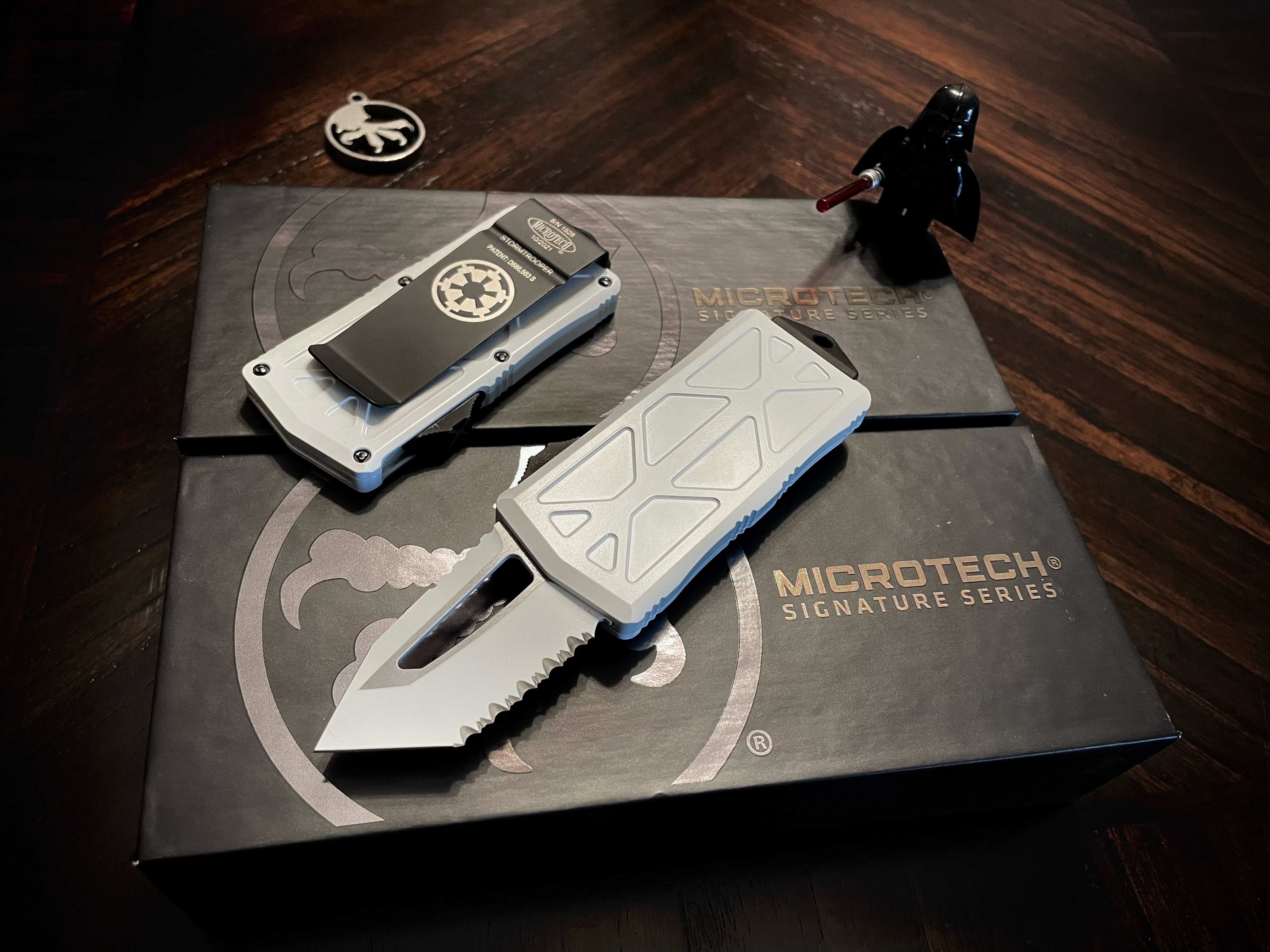 Exocet T/E ST White Full Serrated 158-3 ST - Tristar Edge