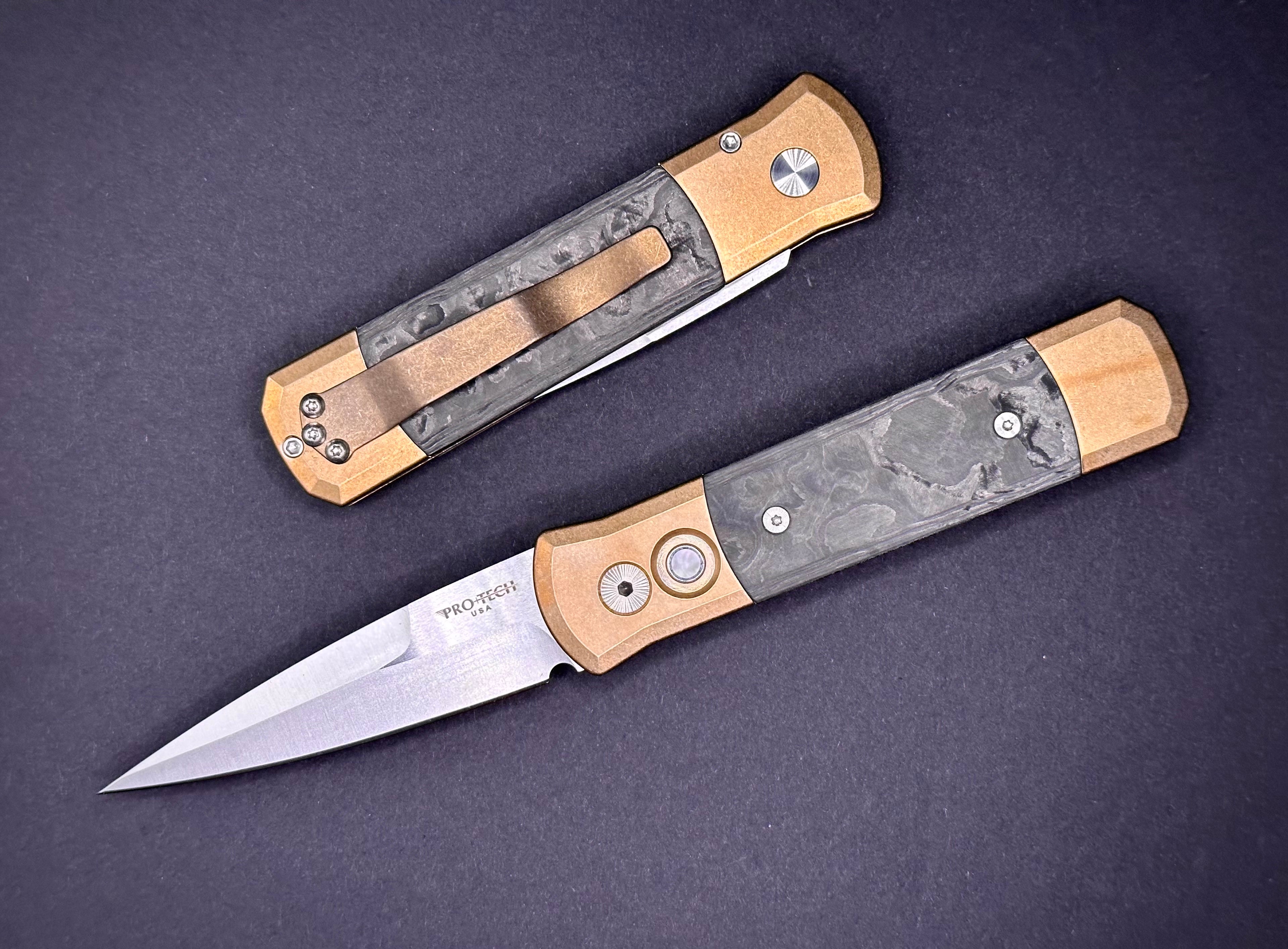 Godson Auto Folder Bronze Fat Carbon Camo 7114-Camo - Tristar Edge