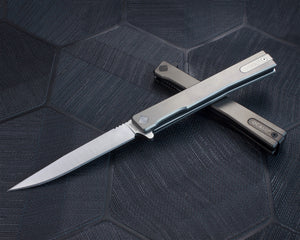 Solstice Satin Titanium Drop Point - Tristar Edge